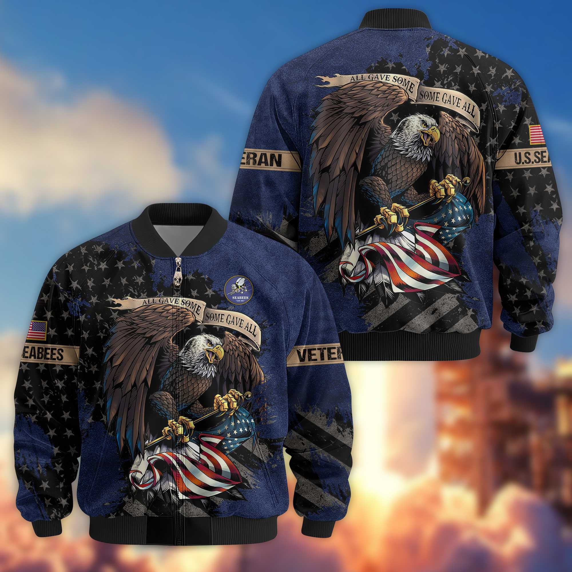 Premium US Seabees Veteran Bomber Jacket VPVC801409, Gifts For Seabees Veteran