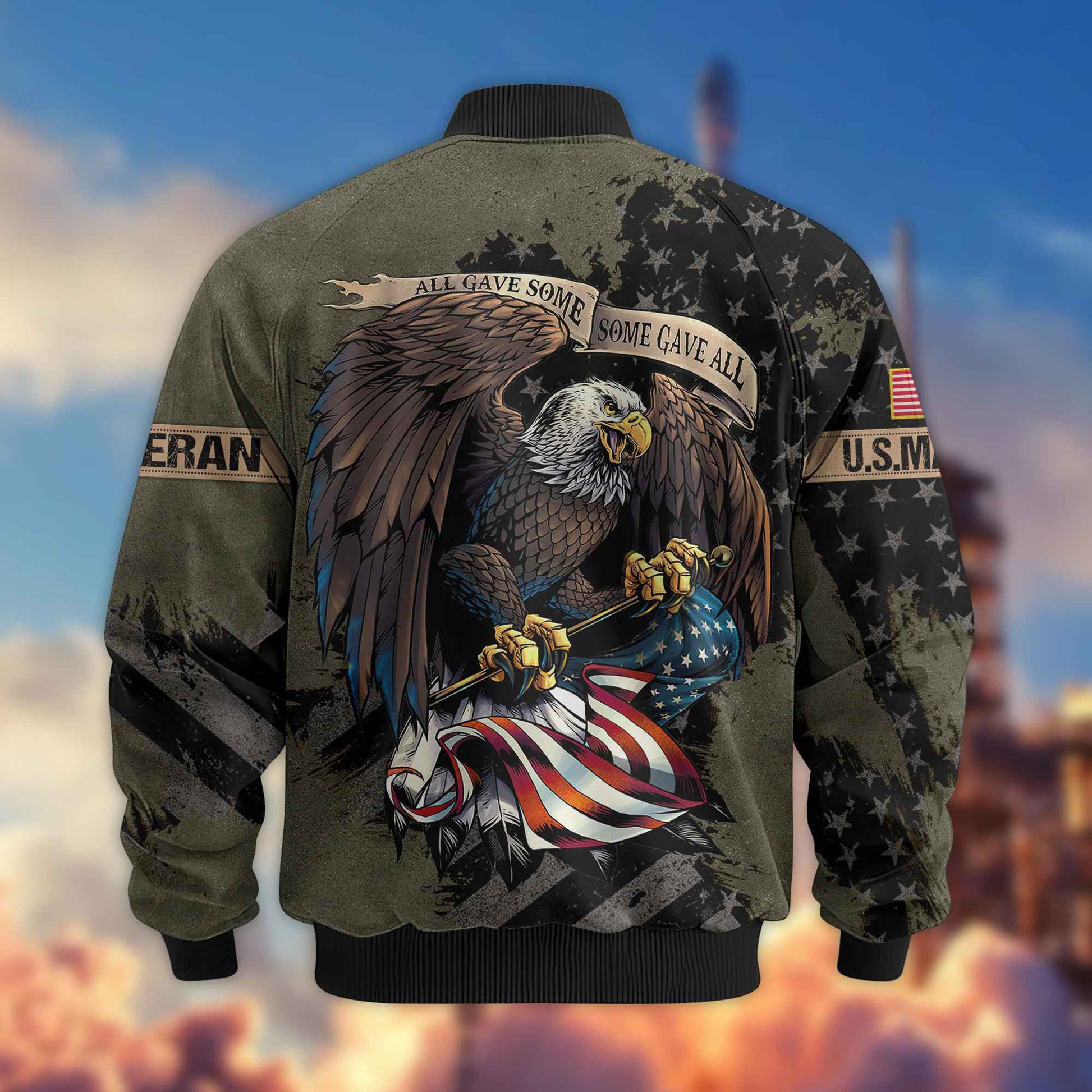 Premium USMC Veteran Bomber Jacket VPVC801412, Gifts For US Marines Veteran