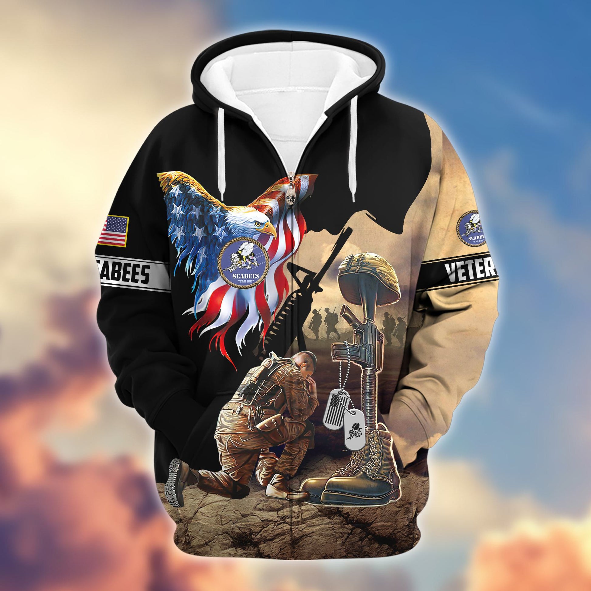 Premium Honoring All Who Served US Veterans Zip Hoodie APHN190914, Gifts For Veterans Day