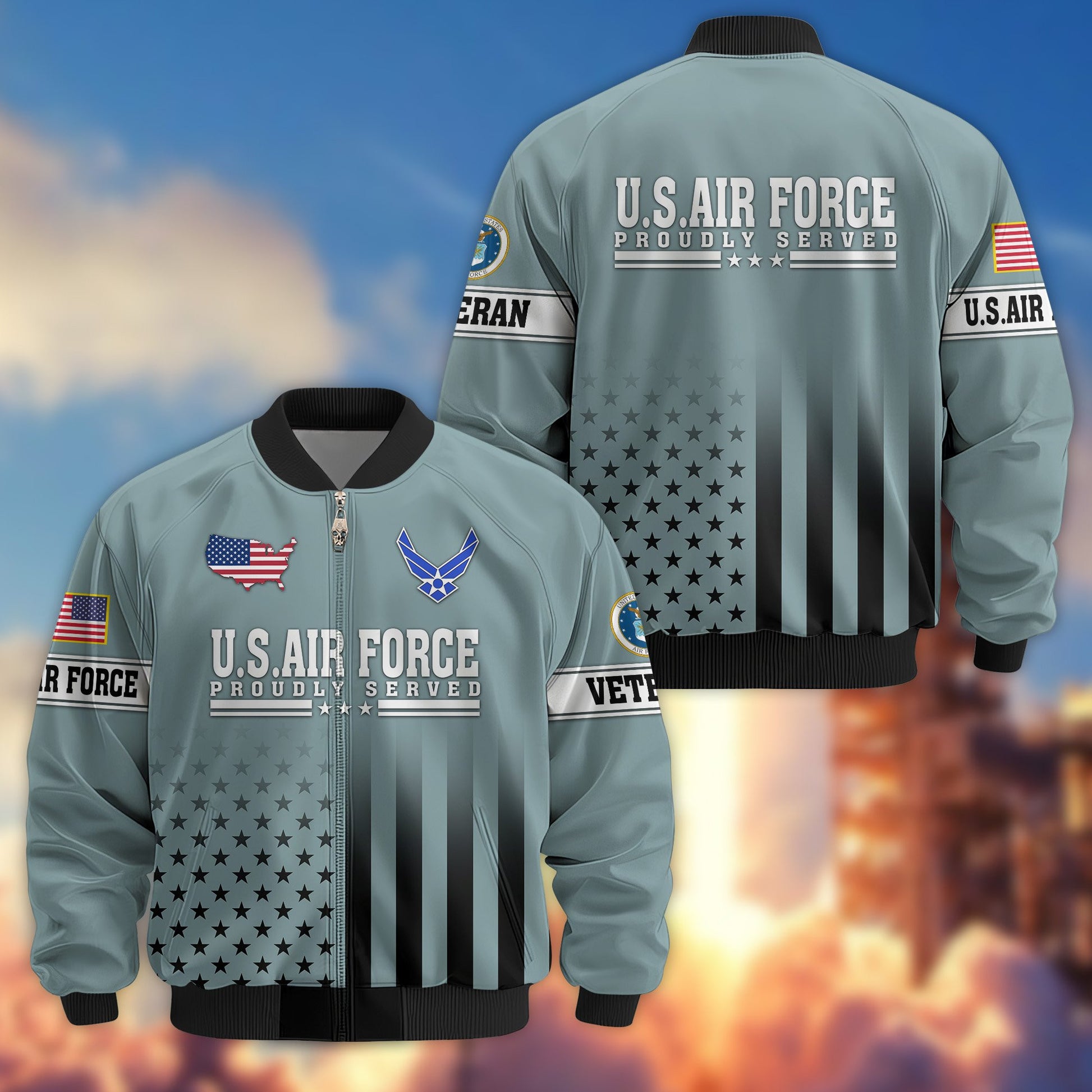 Premium USAF Veteran Bomber Jacket VPVC800804, Gifts For US Air Force Veteran