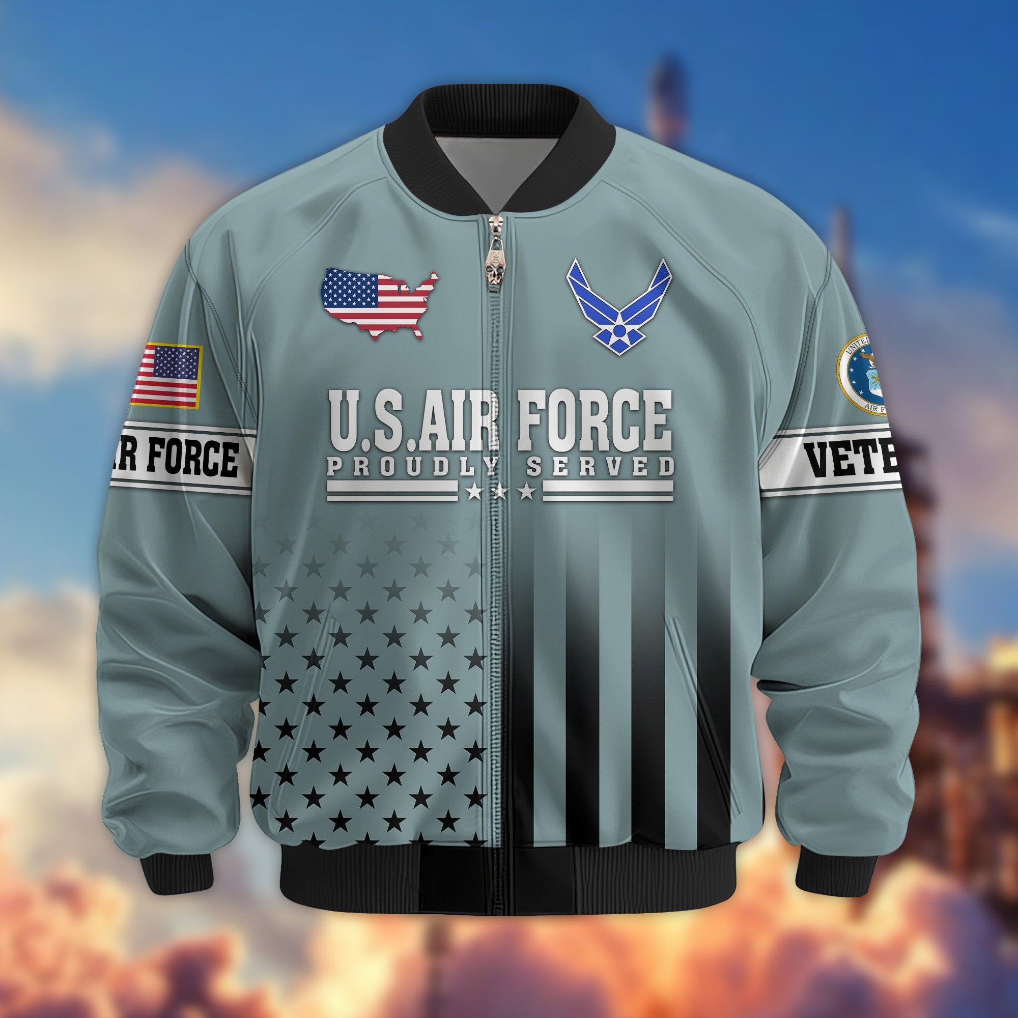 Premium USAF Veteran Bomber Jacket VPVC800804, Gifts For US Air Force Veteran