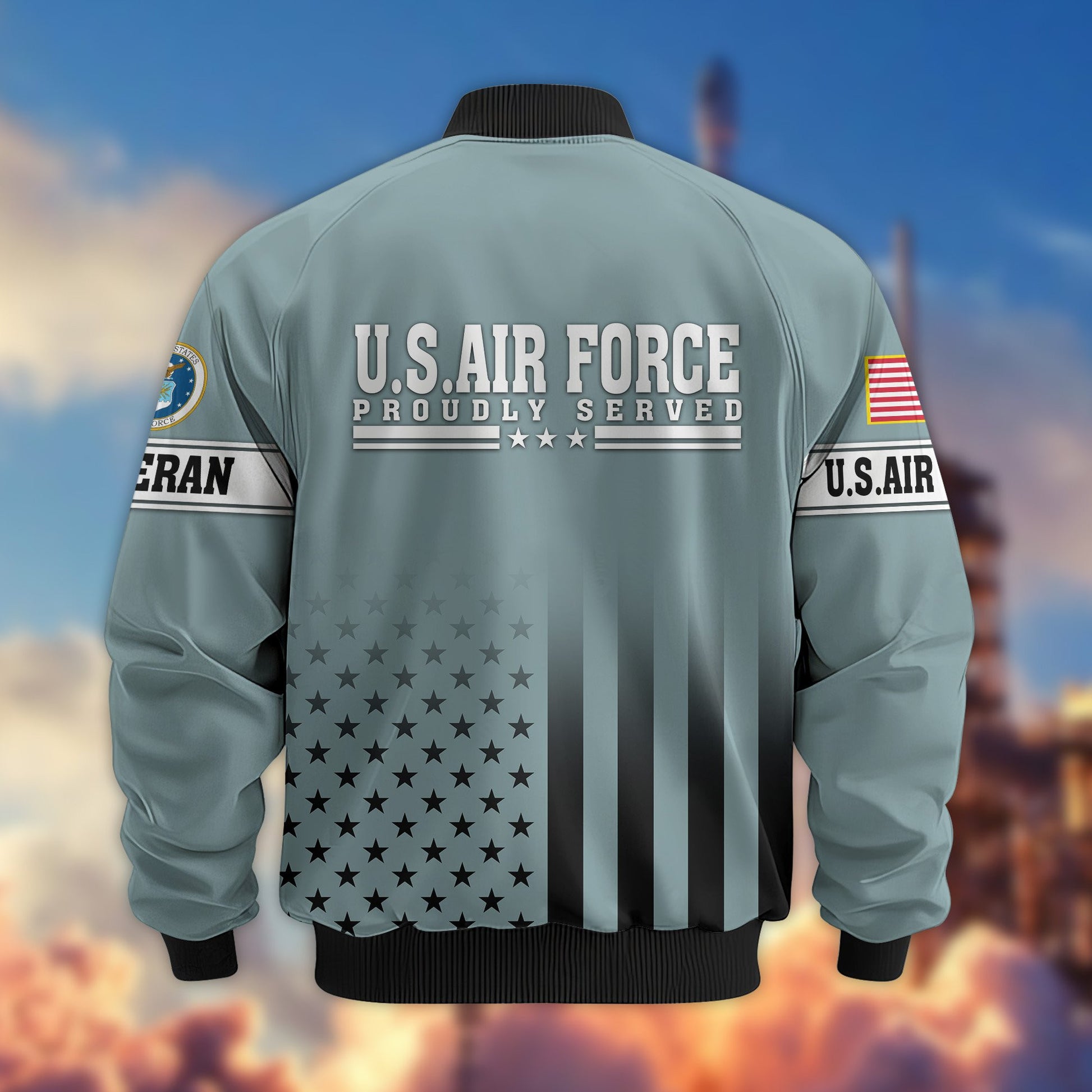Premium USAF Veteran Bomber Jacket VPVC800804, Gifts For US Air Force Veteran