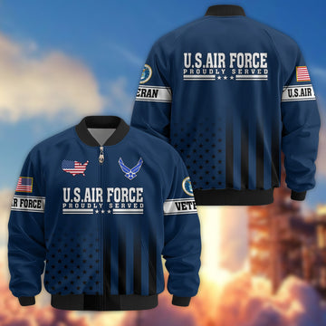 Premium USAF Veteran Bomber Jacket VPVC800812, Gifts For US Air Force Veteran