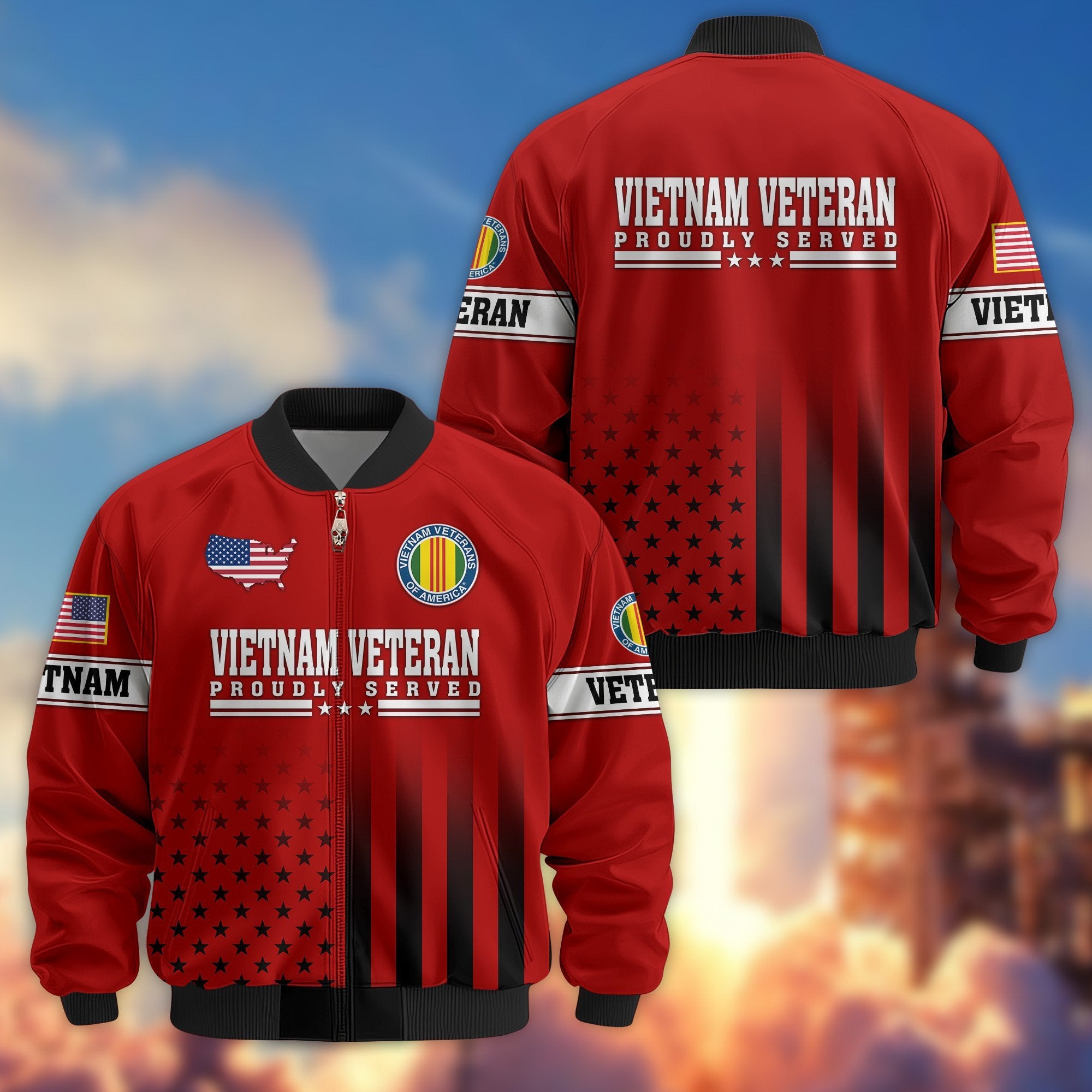 Premium Vietnam Veteran Bomber Jacket VPVC800806, Gifts For Vietnam Veteran