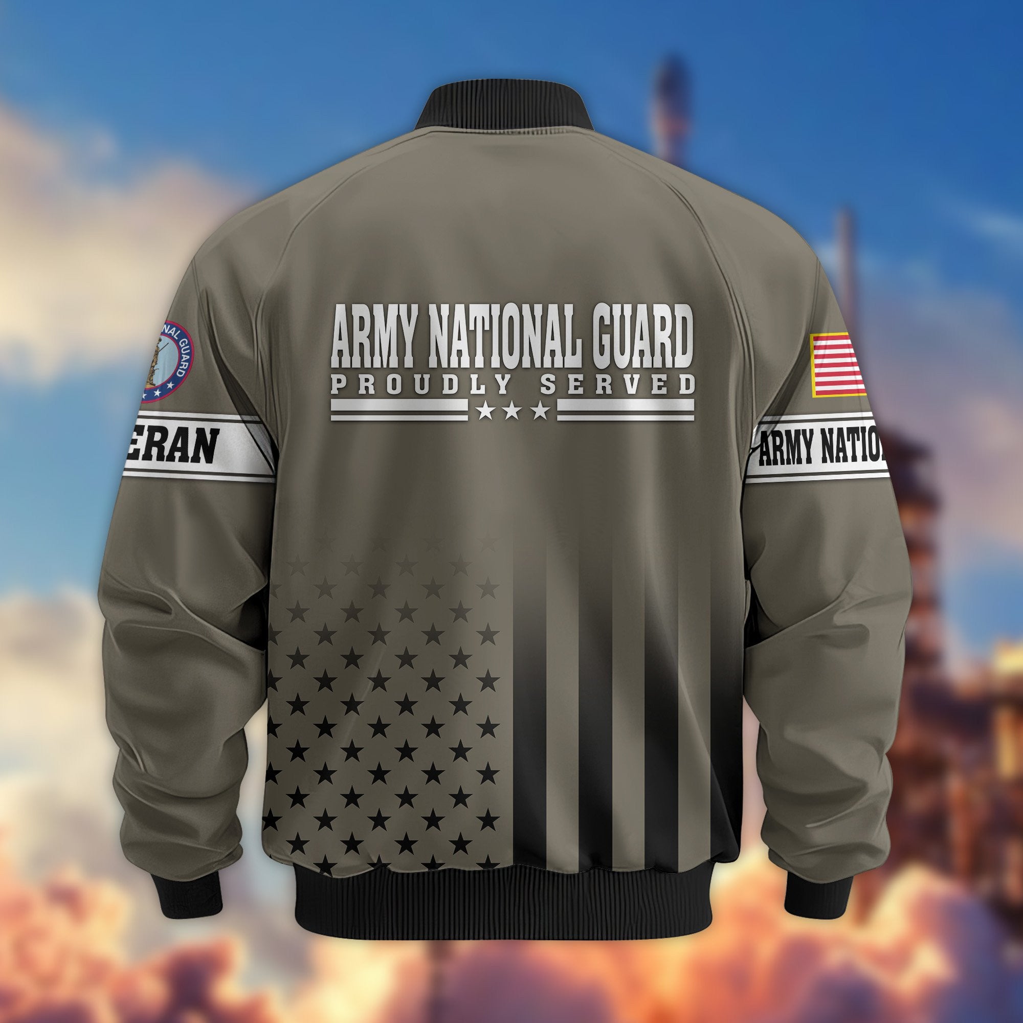 Premium Army National Guard Veteran Bomber Jacket VPVC800808, Gifts For Army National Guard Veteran