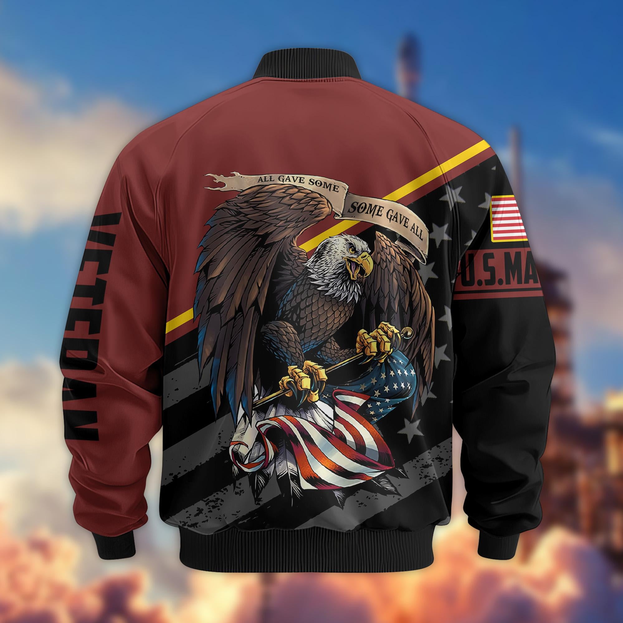 Premium USMC Veteran Bomber Jacket VPVC801203, Gifts For US Marines Veteran