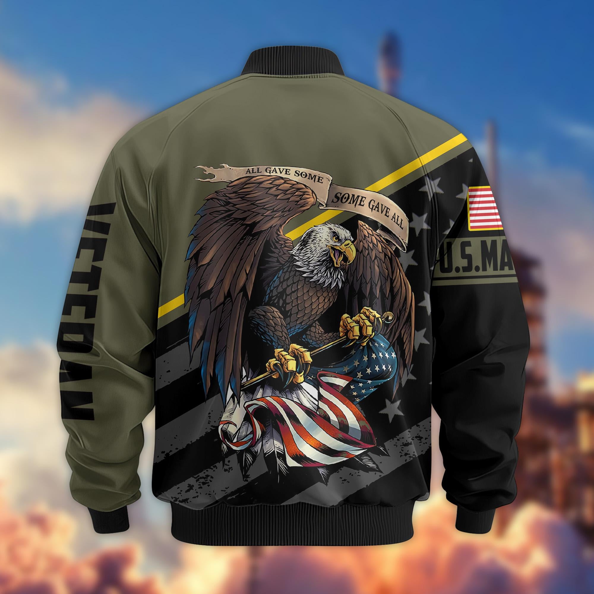 Premium USMC Veteran Bomber Jacket VPVC801211, Gifts For US Marines Veteran