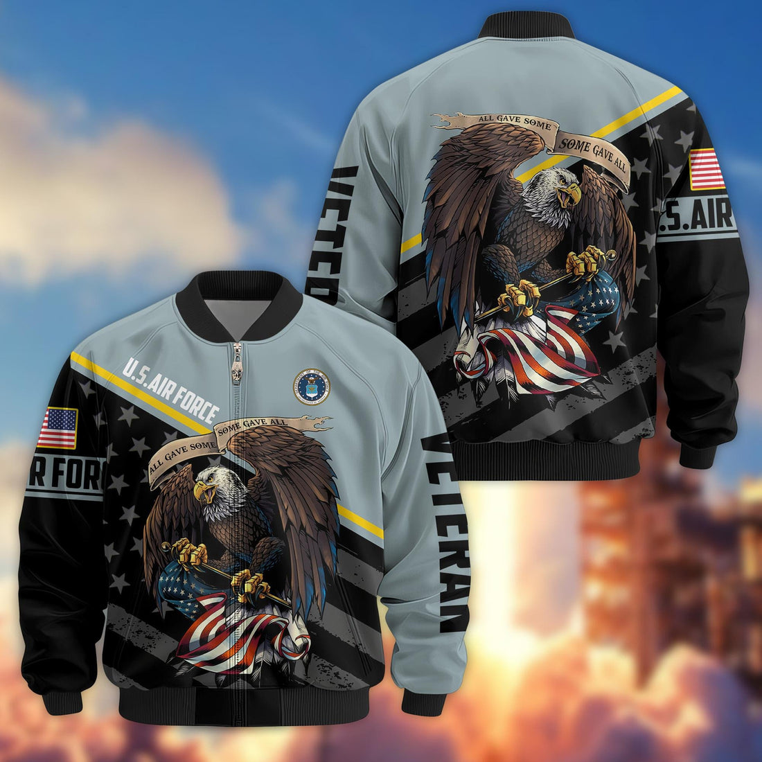 Premium USAF Veteran Bomber Jacket VPVC801204, Gifts For US Air Force Veteran