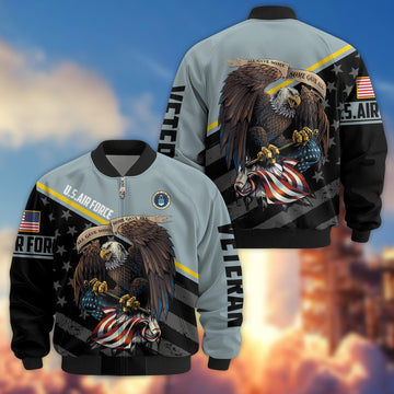 Premium USAF Veteran Bomber Jacket VPVC801204, Gifts For US Air Force Veteran