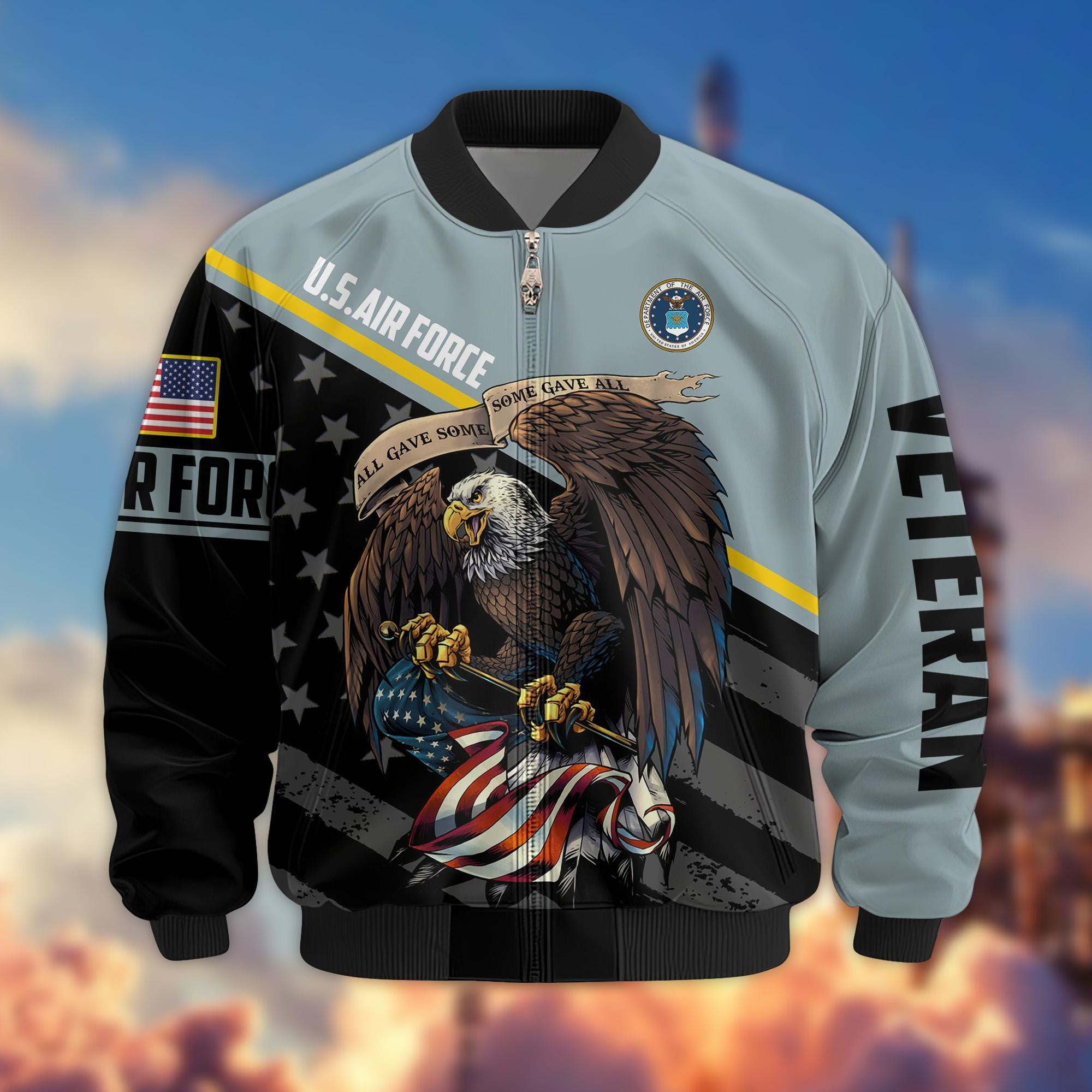 Premium USAF Veteran Bomber Jacket VPVC801204, Gifts For US Air Force Veteran