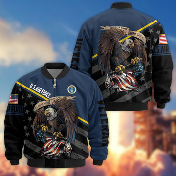 Premium USAF Veteran Bomber Jacket VPVC801212, Gifts For US Air Force Veteran