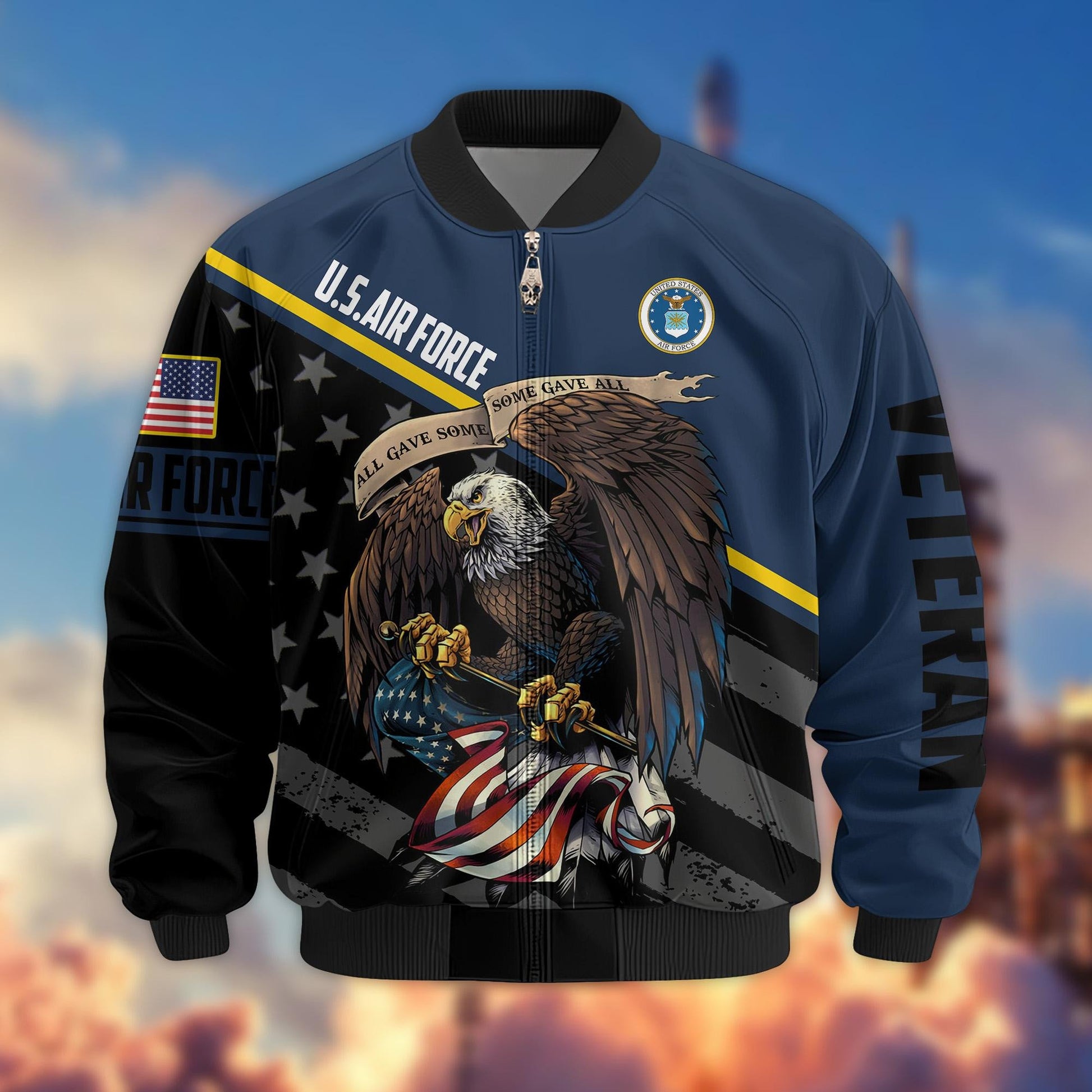 Premium USAF Veteran Bomber Jacket VPVC801212, Gifts For US Air Force Veteran