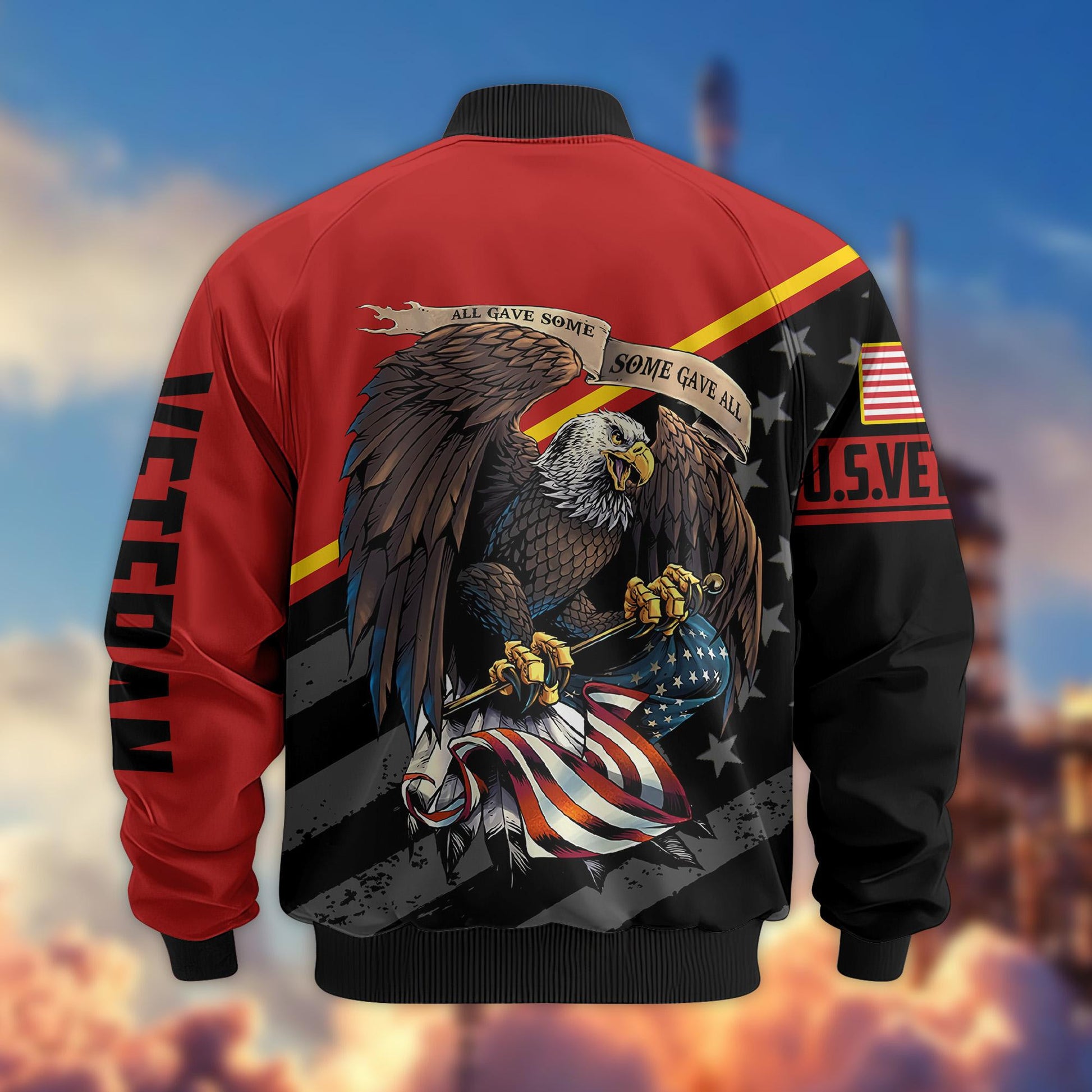 Premium US Veterans Bomber Jacket VPVC801207, Gifts For US Veteran