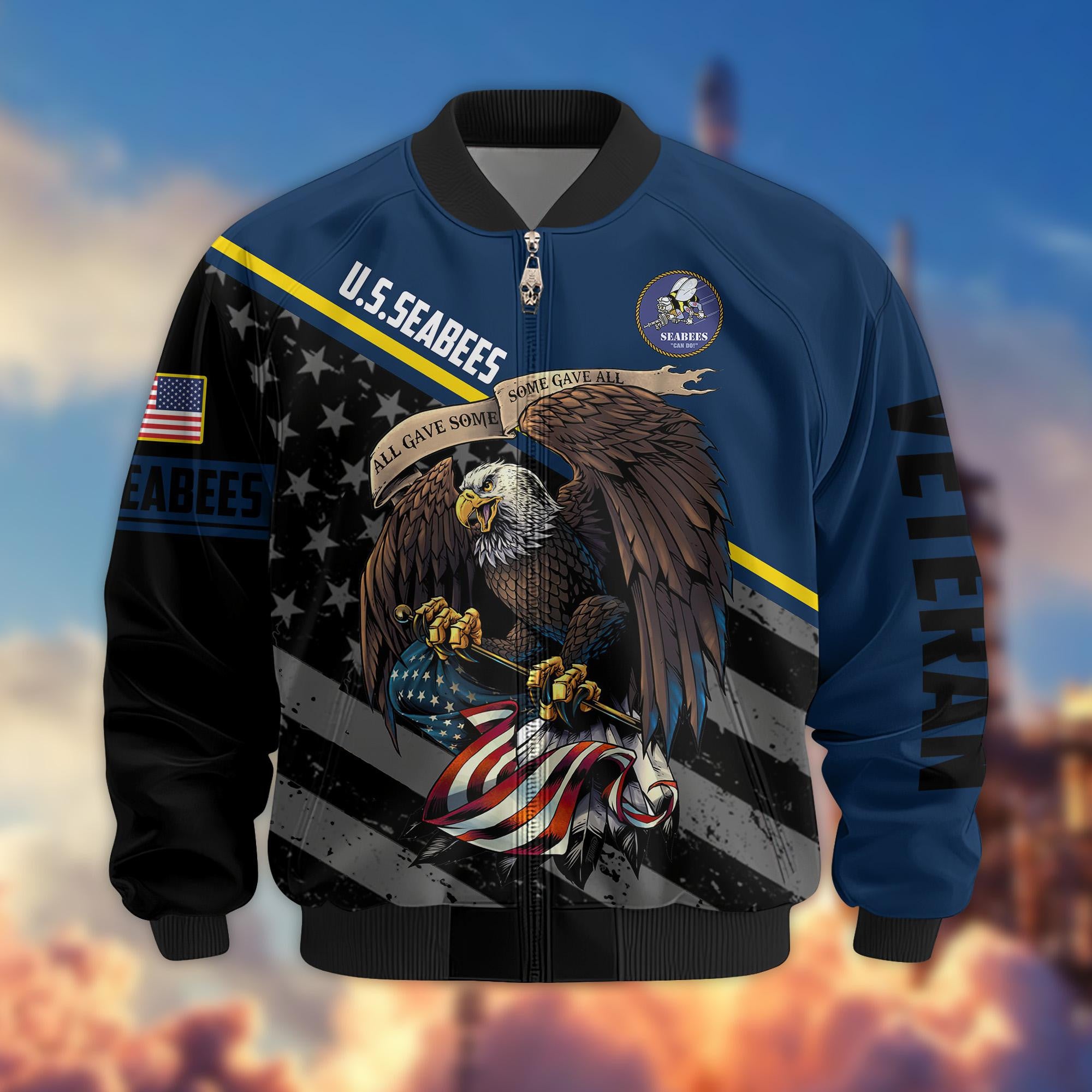 Premium US Seabees Veteran Bomber Jacket VPVC801209, Gifts For Seabees Veteran
