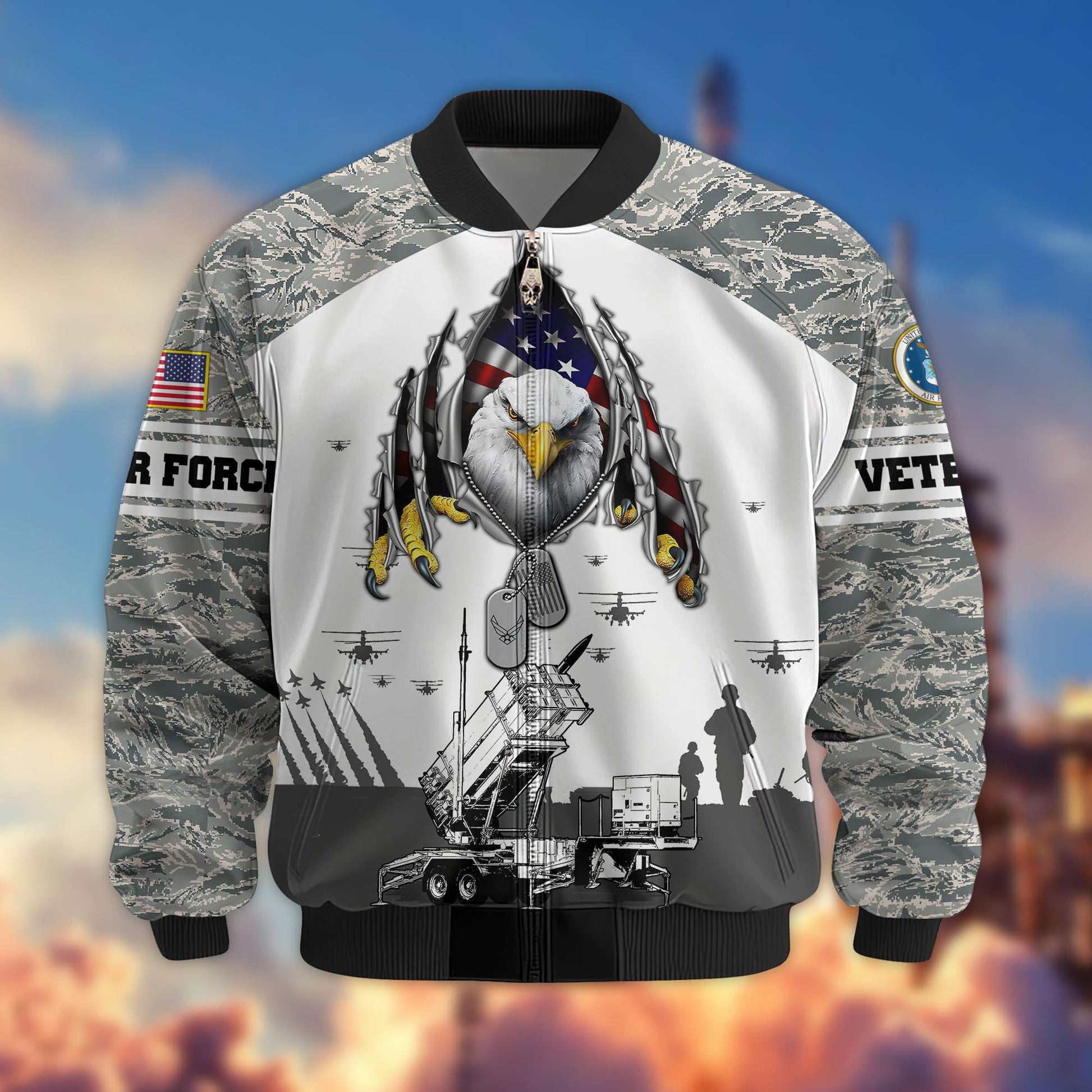 Premium USAF Veteran Bomber Jacket VPVC801304, Gifts For US Air Force Veteran