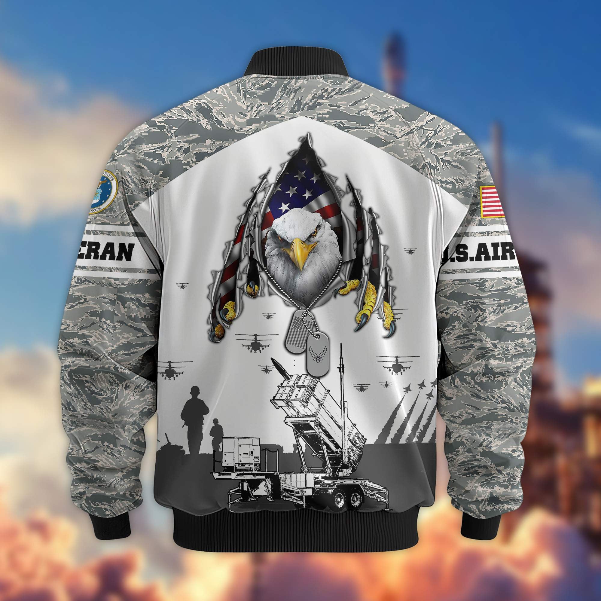 Premium USAF Veteran Bomber Jacket VPVC801304, Gifts For US Air Force Veteran