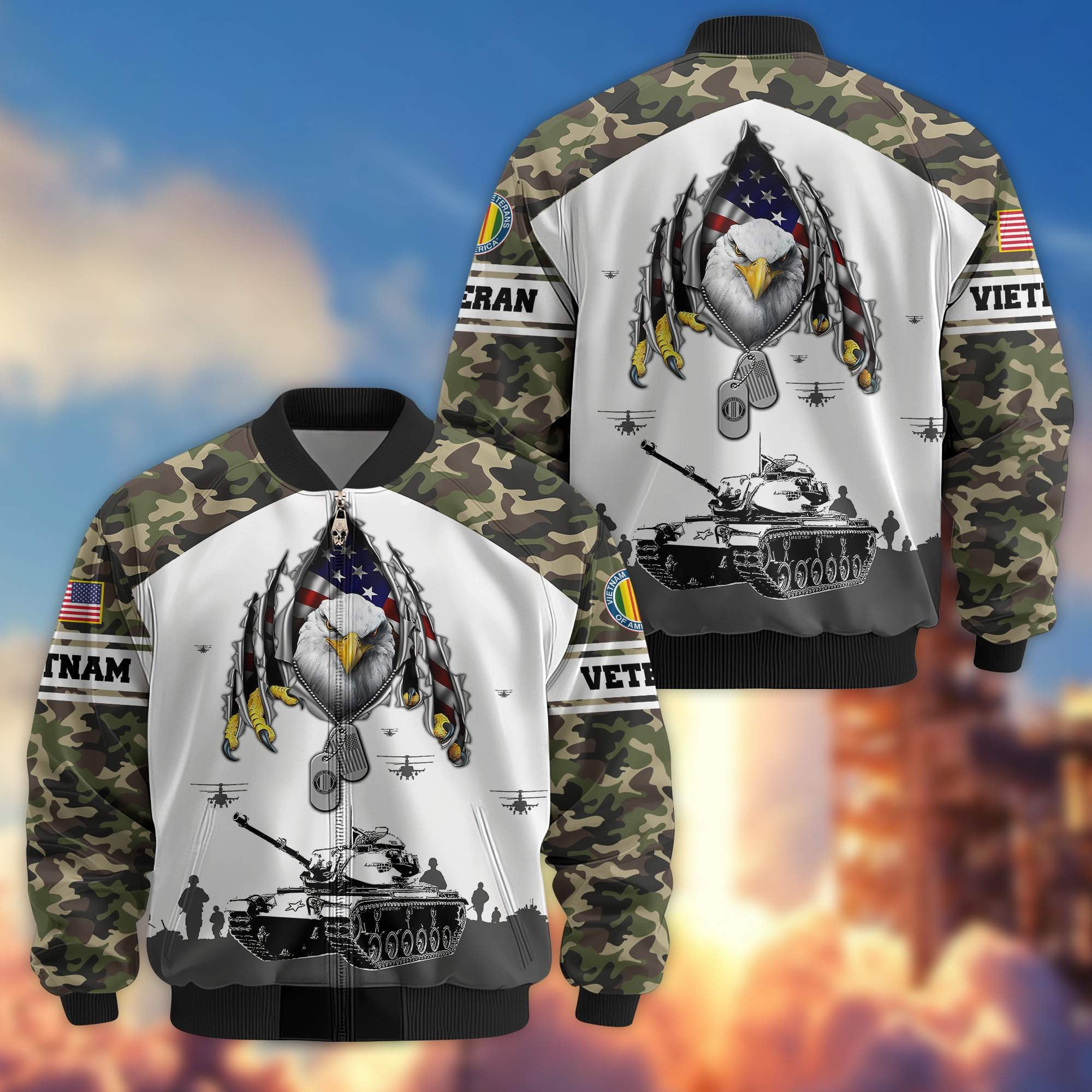 Premium Vietnam Veteran Bomber Jacket VPVC801306, Gifts For Vietnam Veteran