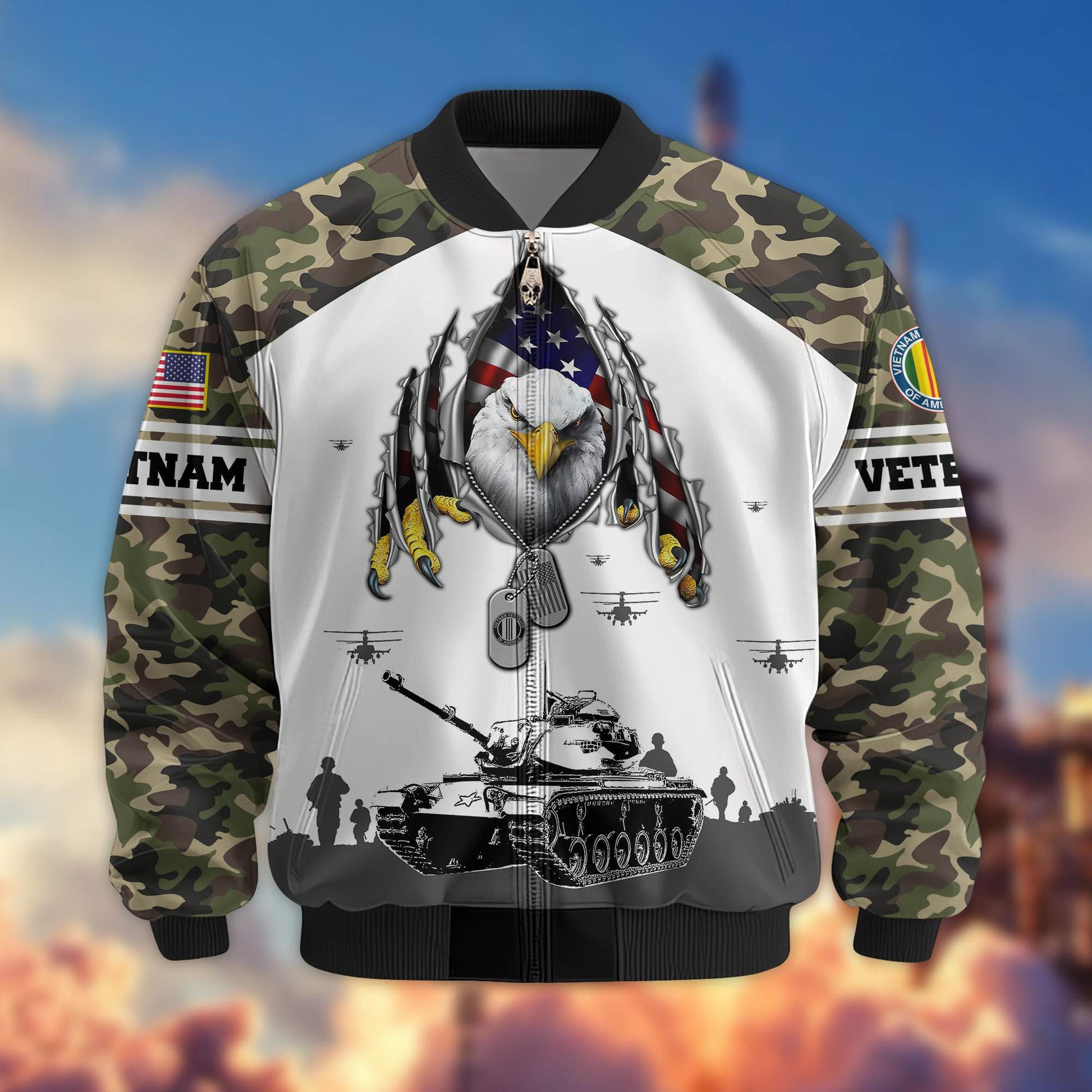 Premium Vietnam Veteran Bomber Jacket VPVC801306, Gifts For Vietnam Veteran