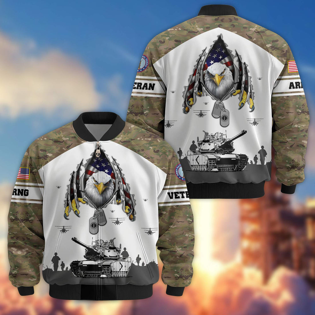 Premium Army National Guard Veteran Bomber Jacket VPVC801308, Gifts For Army National Guard Veteran