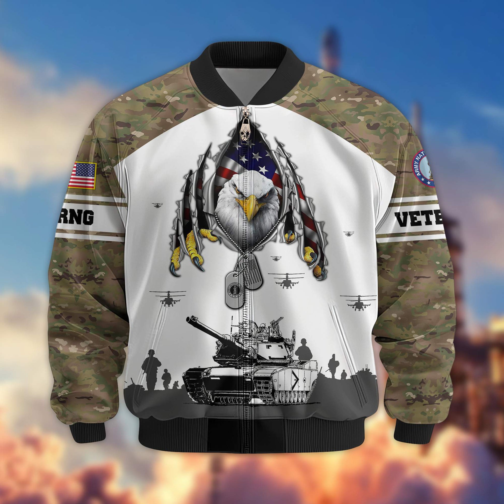 Premium Army National Guard Veteran Bomber Jacket VPVC801308, Gifts For Army National Guard Veteran