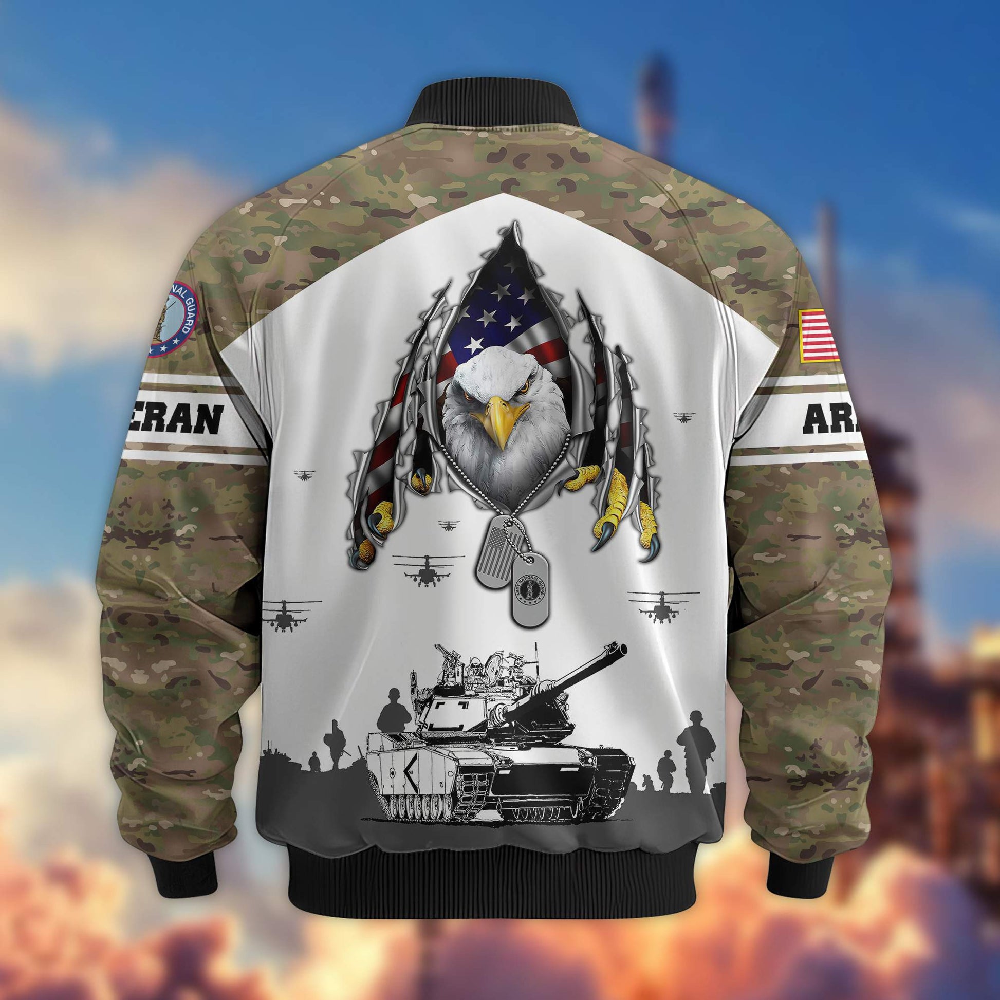 Premium Army National Guard Veteran Bomber Jacket VPVC801308, Gifts For Army National Guard Veteran