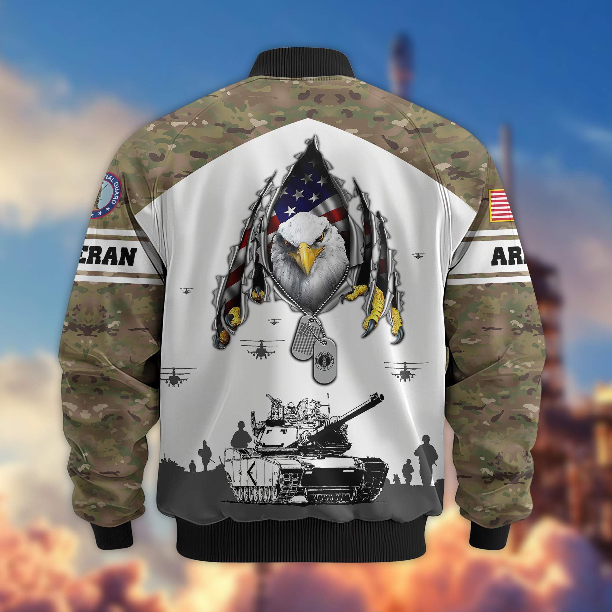 Premium Army National Guard Veteran Bomber Jacket VPVC801308, Gifts For Army National Guard Veteran