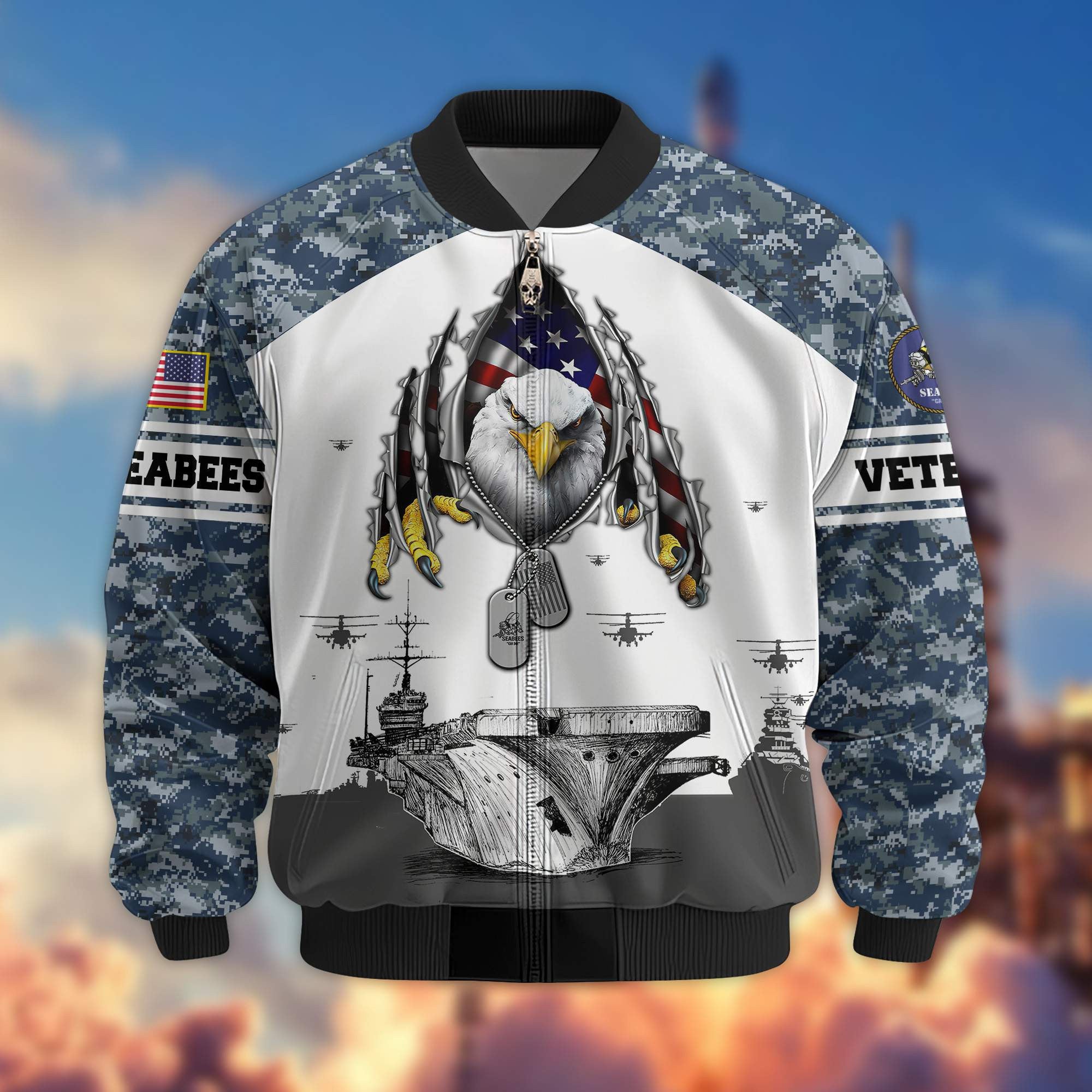 Premium US Seabees Veteran Bomber Jacket VPVC801309, Gifts For Seabees Veteran