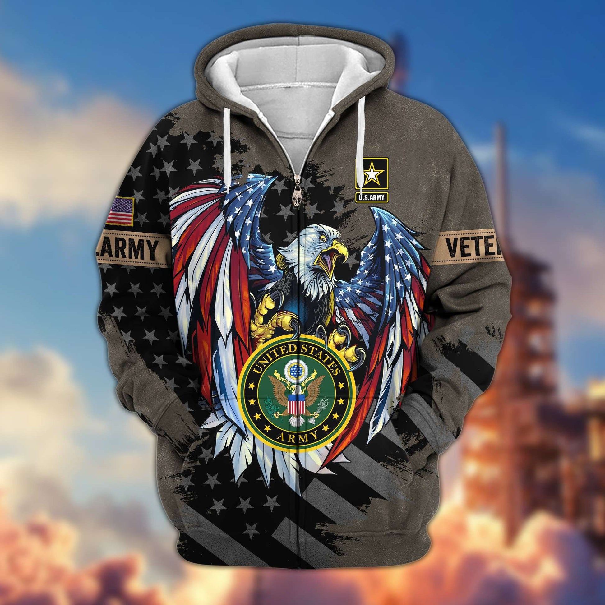 Premium US Veterans Zip Hoodie APHN190913, Gifts For Veterans Day