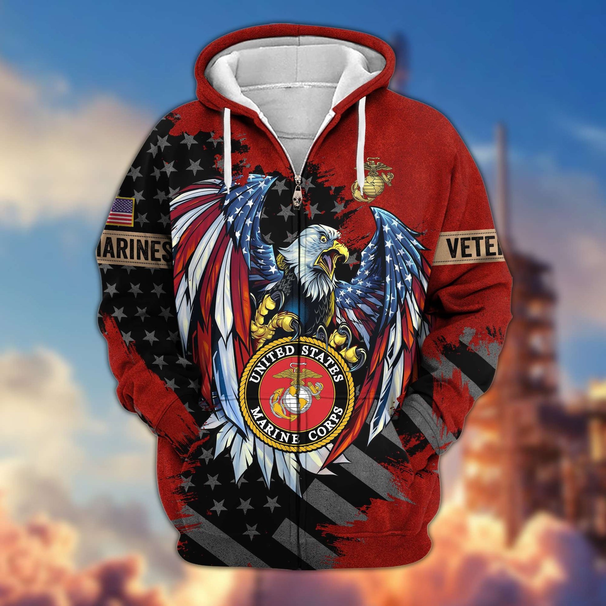 Premium US Veterans Zip Hoodie APHN190913, Gifts For Veterans Day