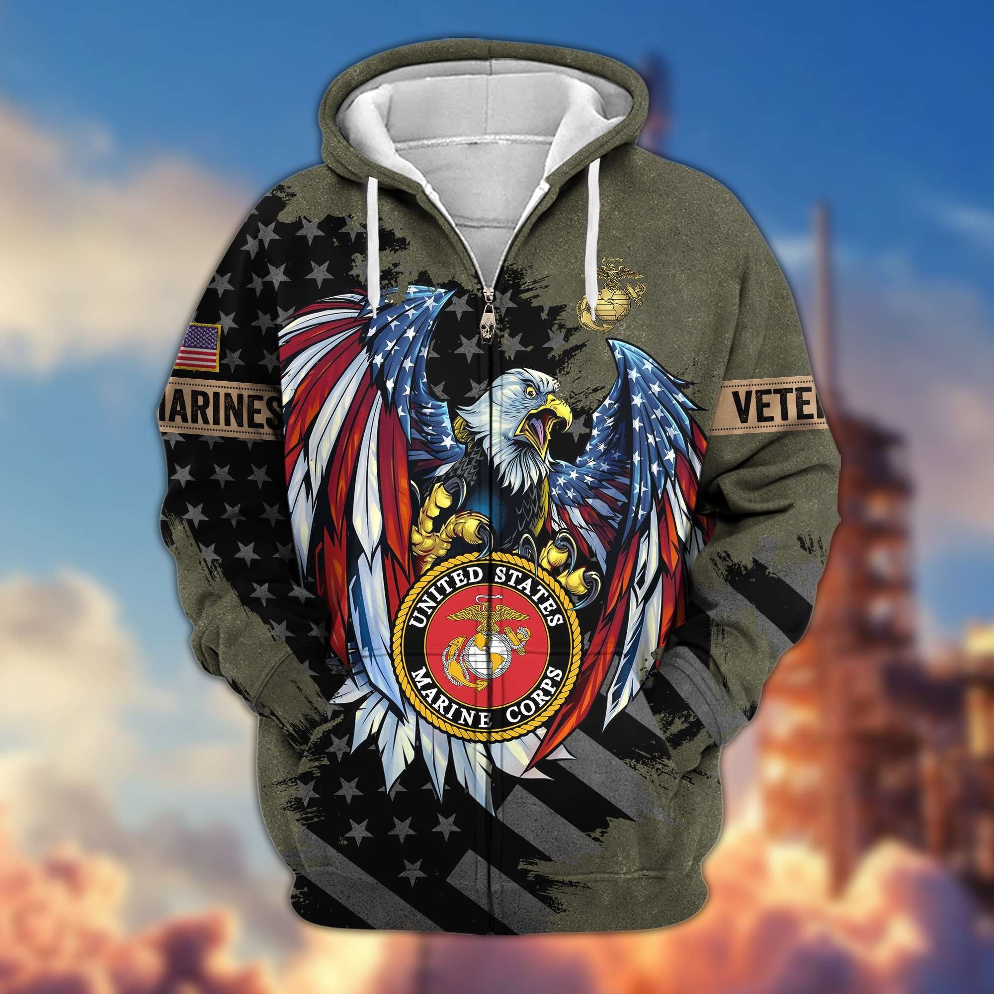 Premium US Veterans Zip Hoodie APHN190913, Gifts For Veterans Day