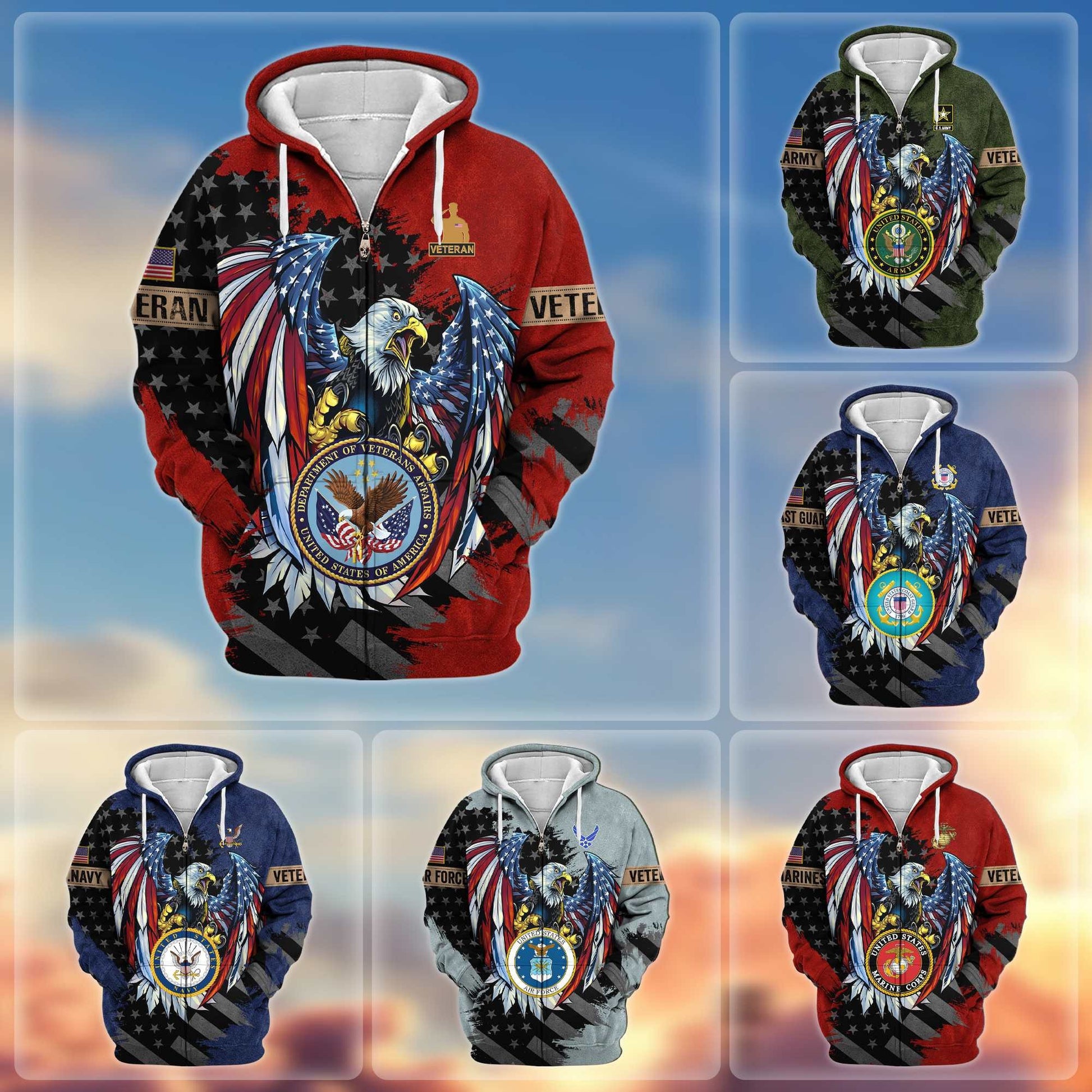 Premium US Veterans Zip Hoodie APHN190913, Gifts For Veterans Day