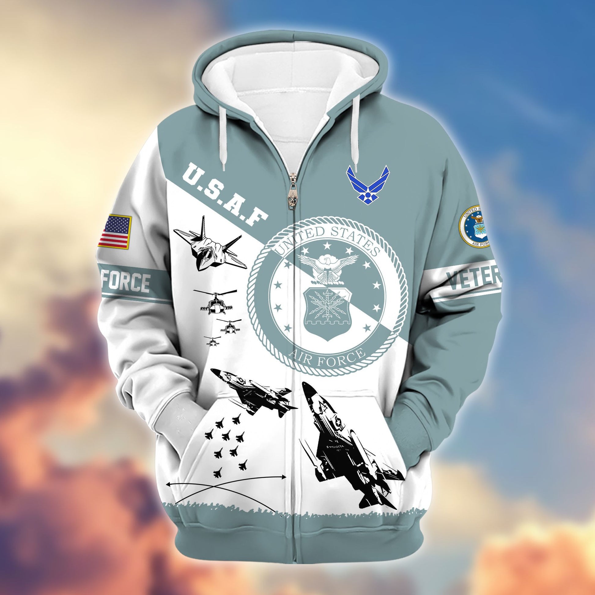 Premium Proudly Served US Veterans Zip Hoodie APHN250911, Gifts For US Veterans, Gifts For Veterans Day