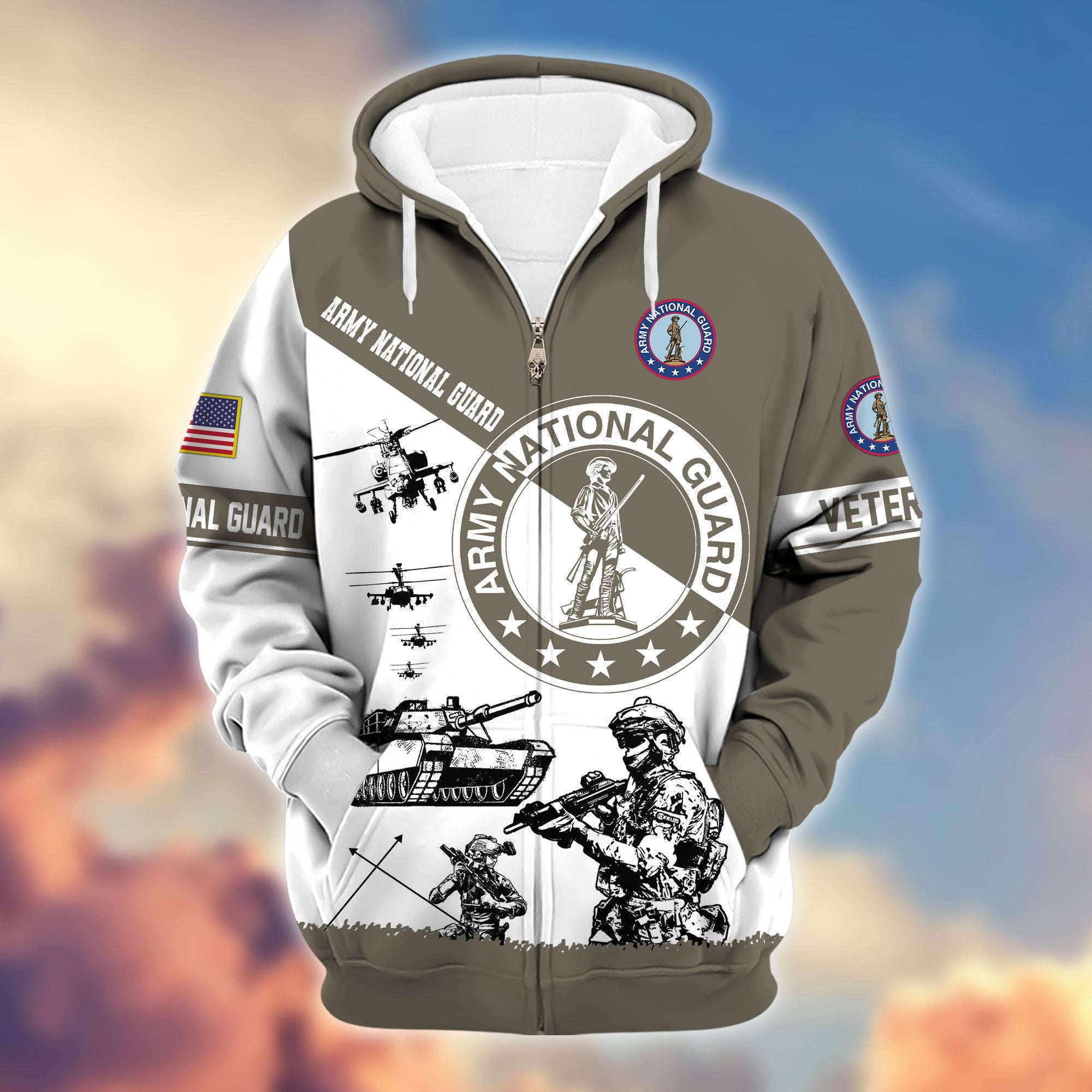 Premium Proudly Served US Veterans Zip Hoodie APHN250911, Gifts For US Veterans, Gifts For Veterans Day