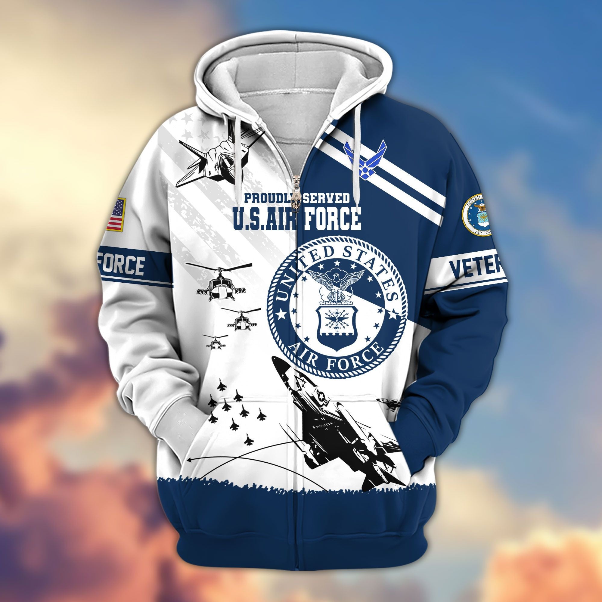 Premium US Veterans Zip Hoodie APHN230911, Gifts For US Veterans, Gifts For Veterans Day