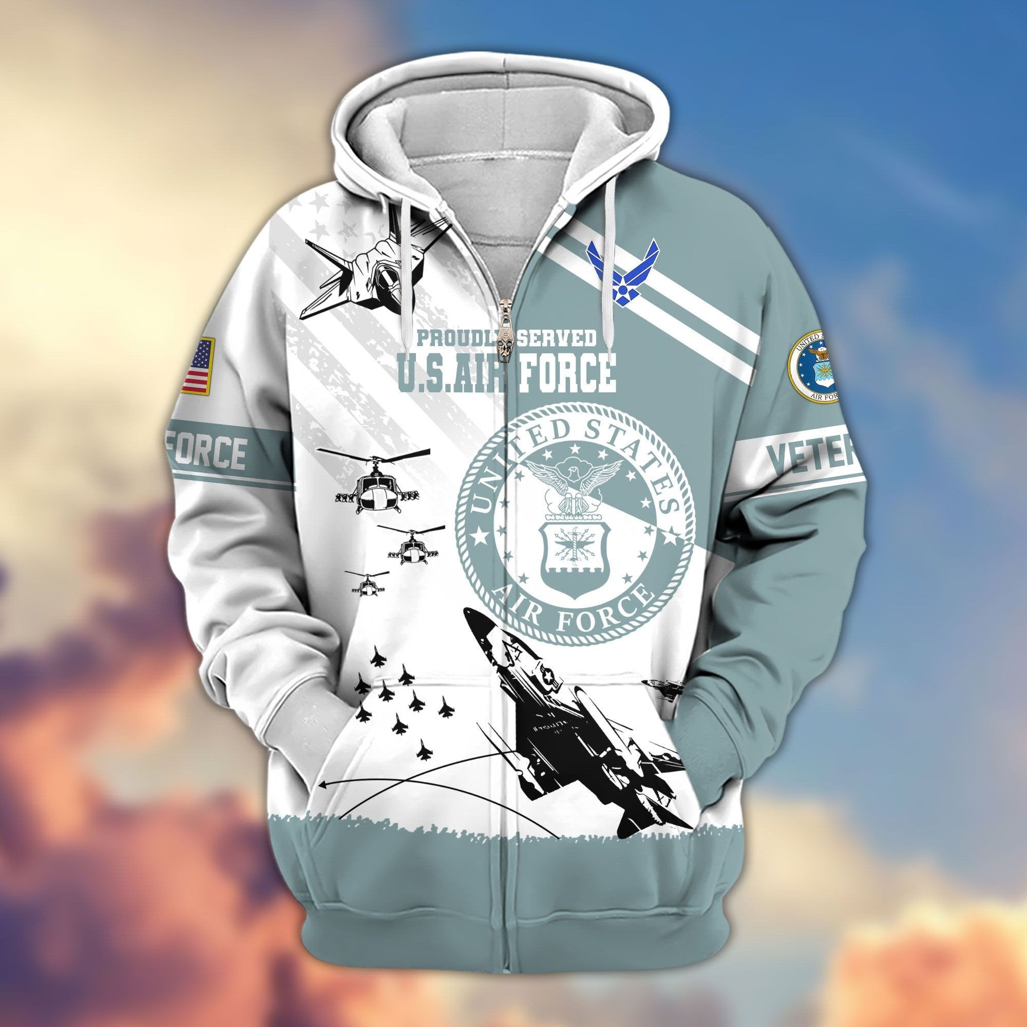 Premium US Veterans Zip Hoodie APHN230911, Gifts For US Veterans, Gifts For Veterans Day