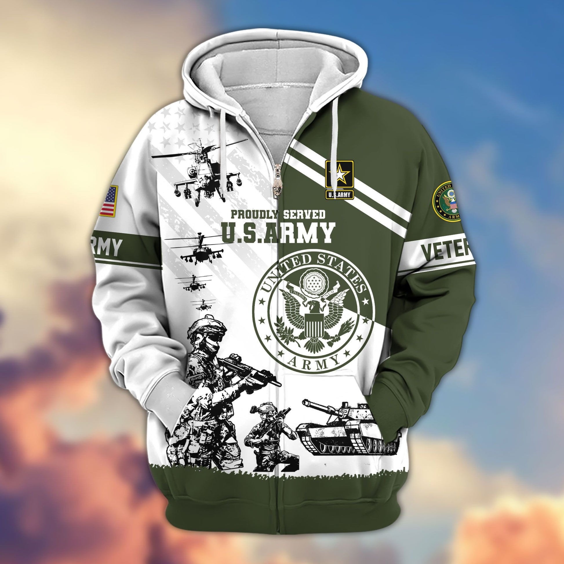 Premium US Veterans Zip Hoodie APHN230911, Gifts For US Veterans, Gifts For Veterans Day