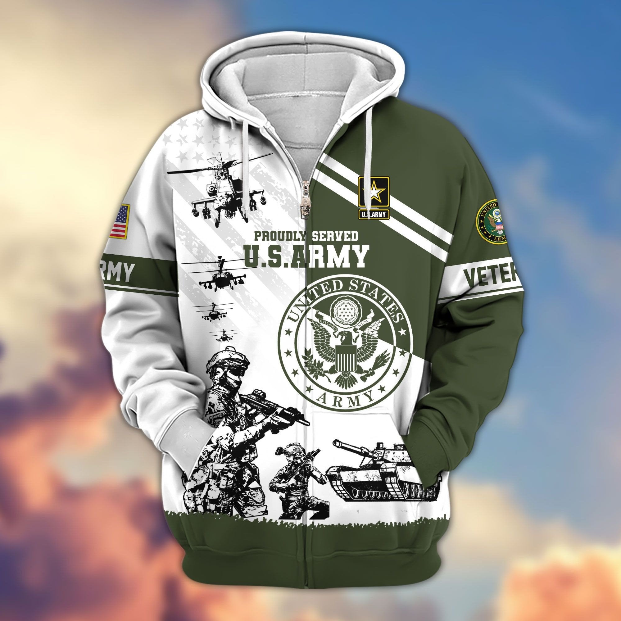 Premium US Veterans Zip Hoodie APHN230911, Gifts For US Veterans, Gifts For Veterans Day