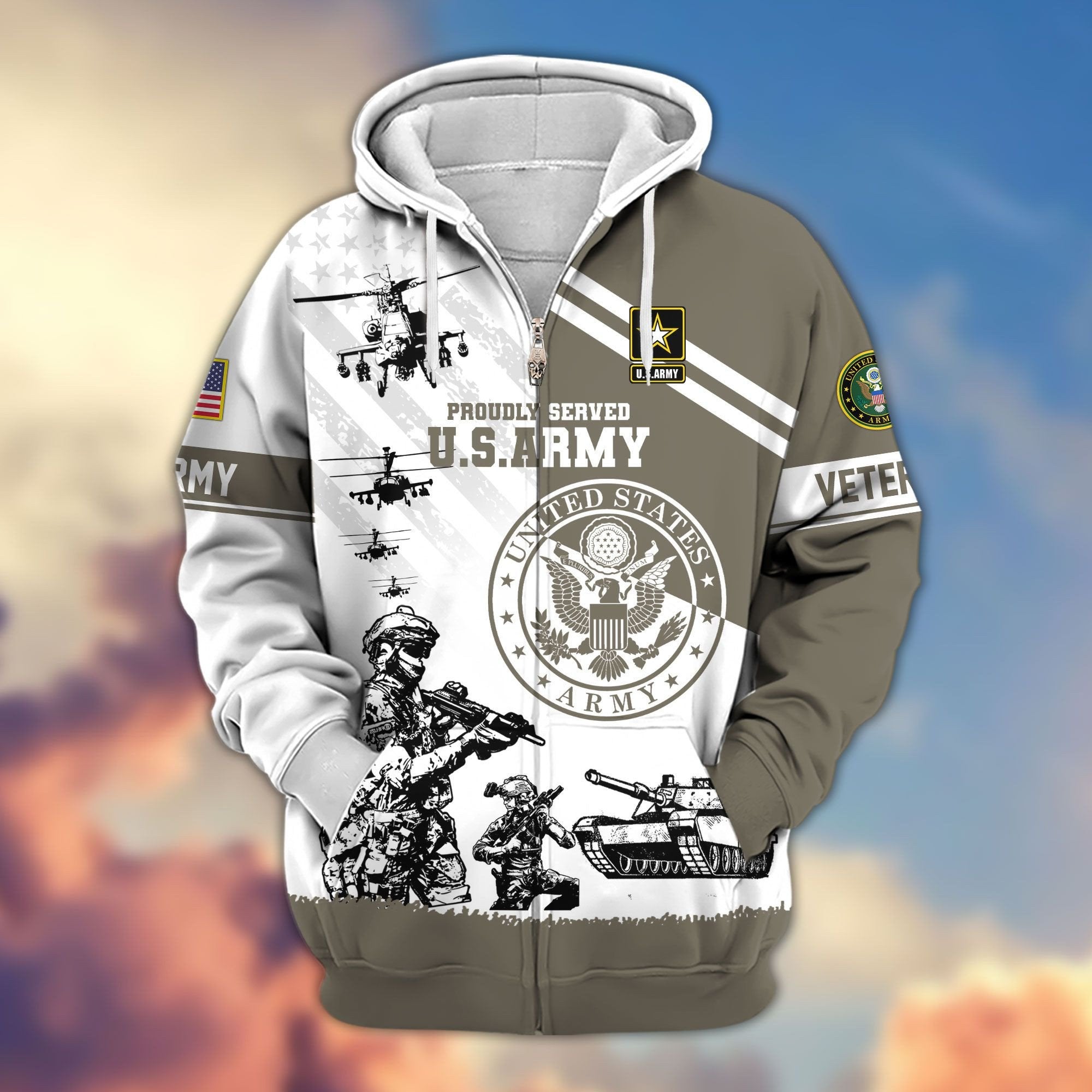 Premium US Veterans Zip Hoodie APHN230911, Gifts For US Veterans, Gifts For Veterans Day