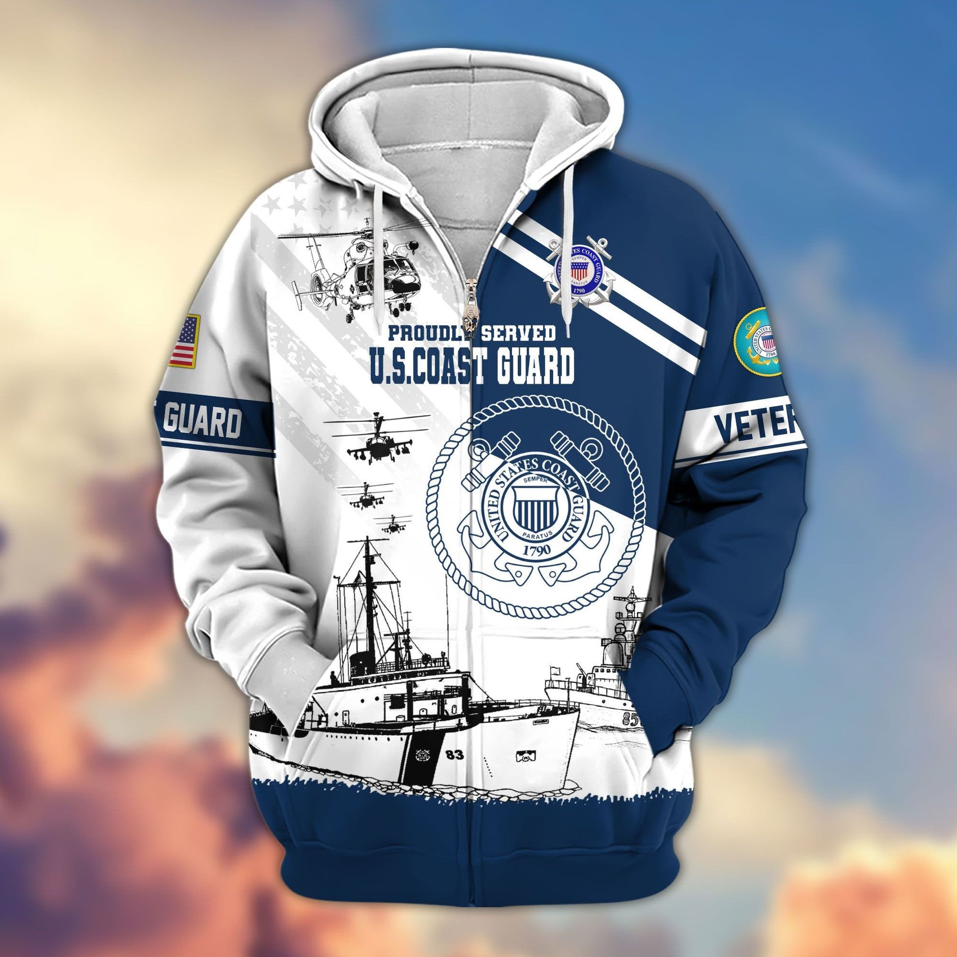 Premium US Veterans Zip Hoodie APHN230911, Gifts For US Veterans, Gifts For Veterans Day