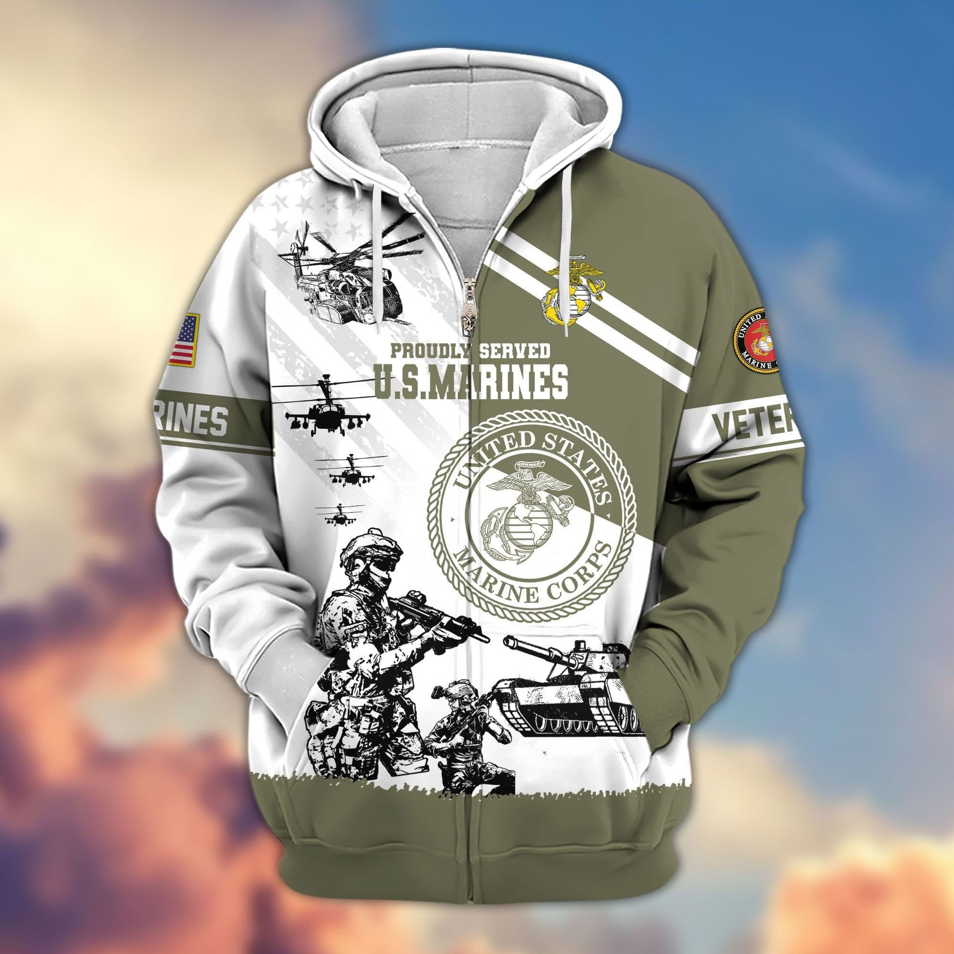 Premium US Veterans Zip Hoodie APHN230911, Gifts For US Veterans, Gifts For Veterans Day