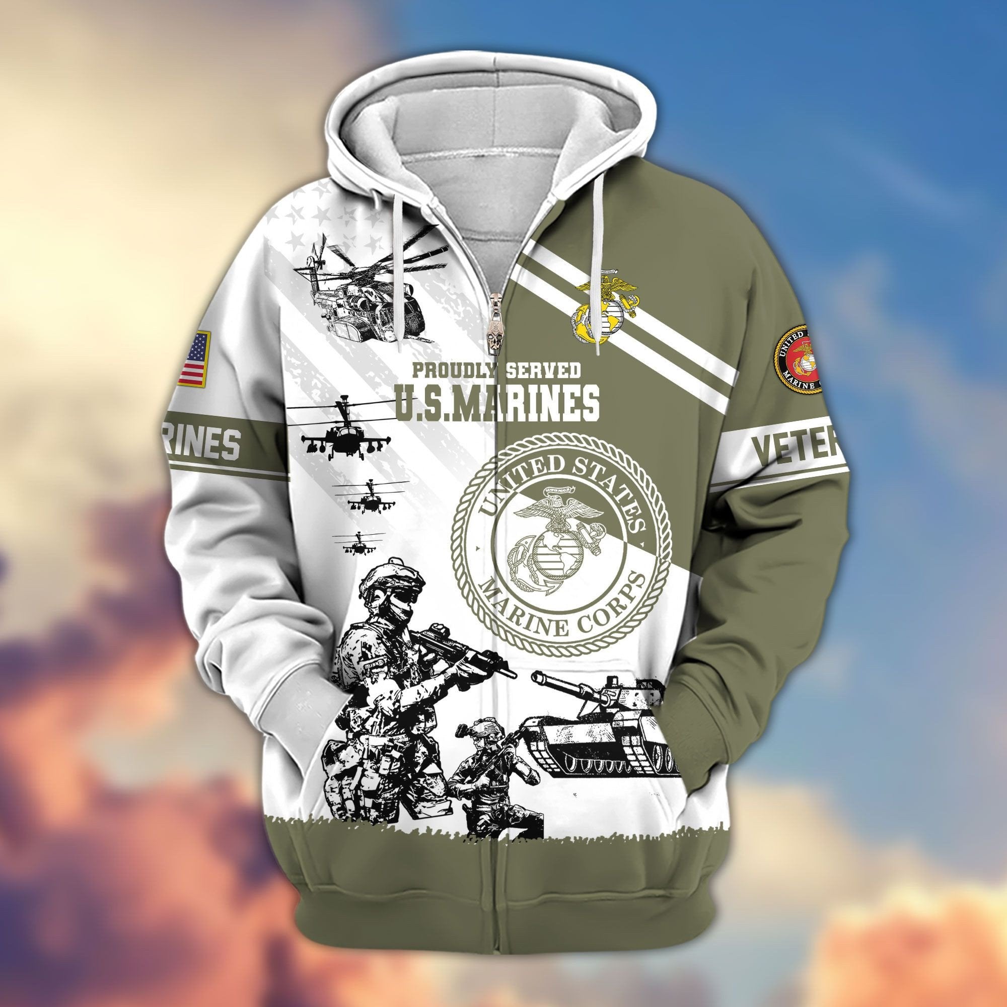 Premium US Veterans Zip Hoodie APHN230911, Gifts For US Veterans, Gifts For Veterans Day