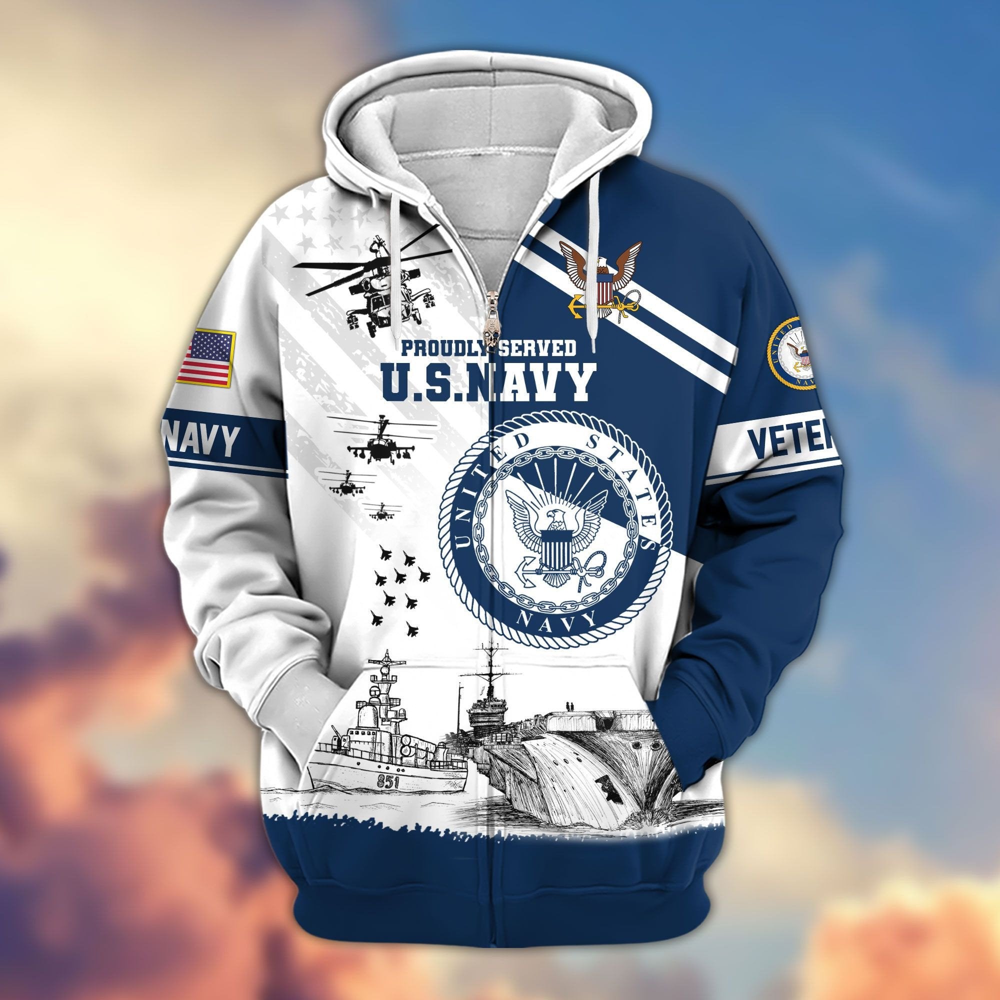 Premium US Veterans Zip Hoodie APHN230911, Gifts For US Veterans, Gifts For Veterans Day