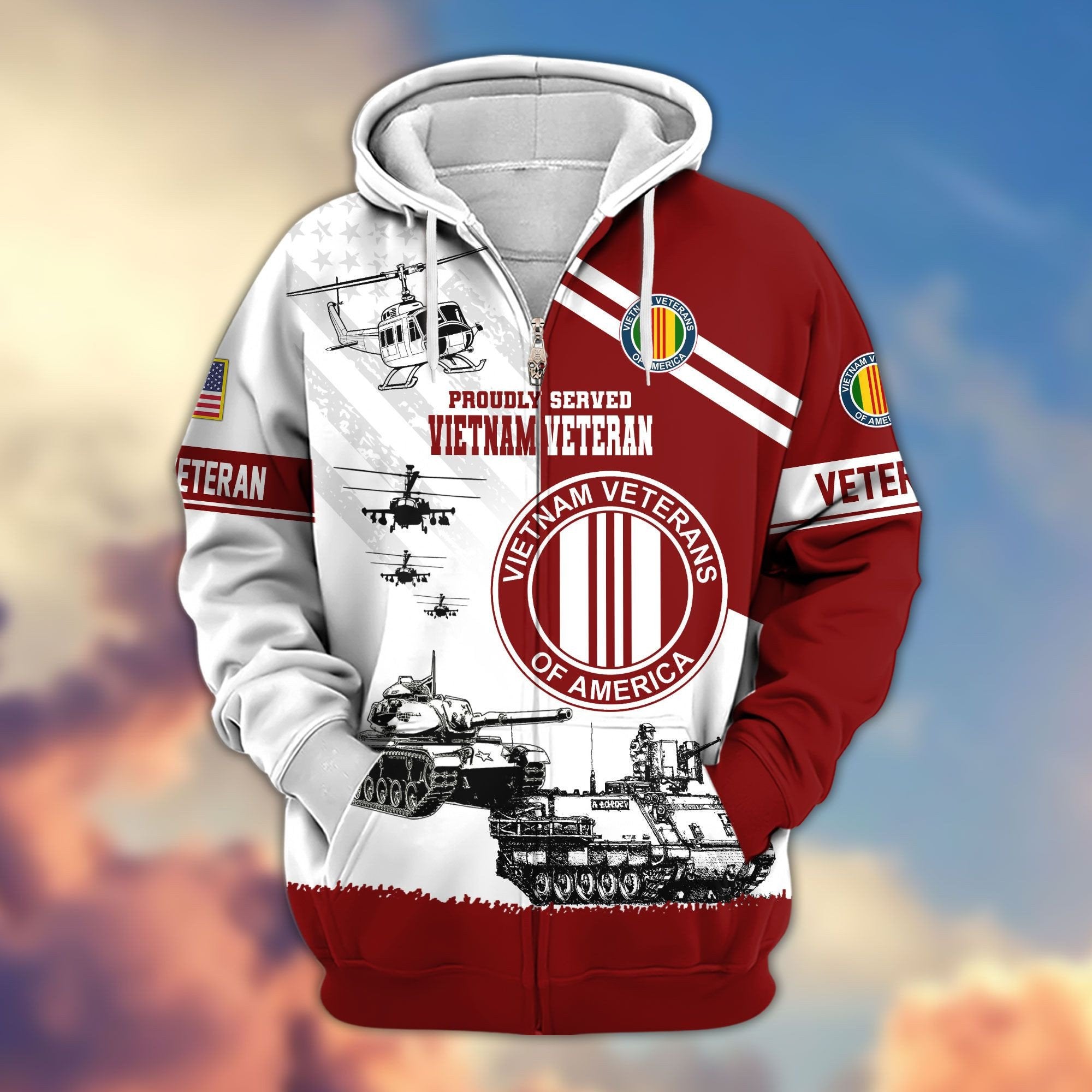 Premium US Veterans Zip Hoodie APHN230911, Gifts For US Veterans, Gifts For Veterans Day