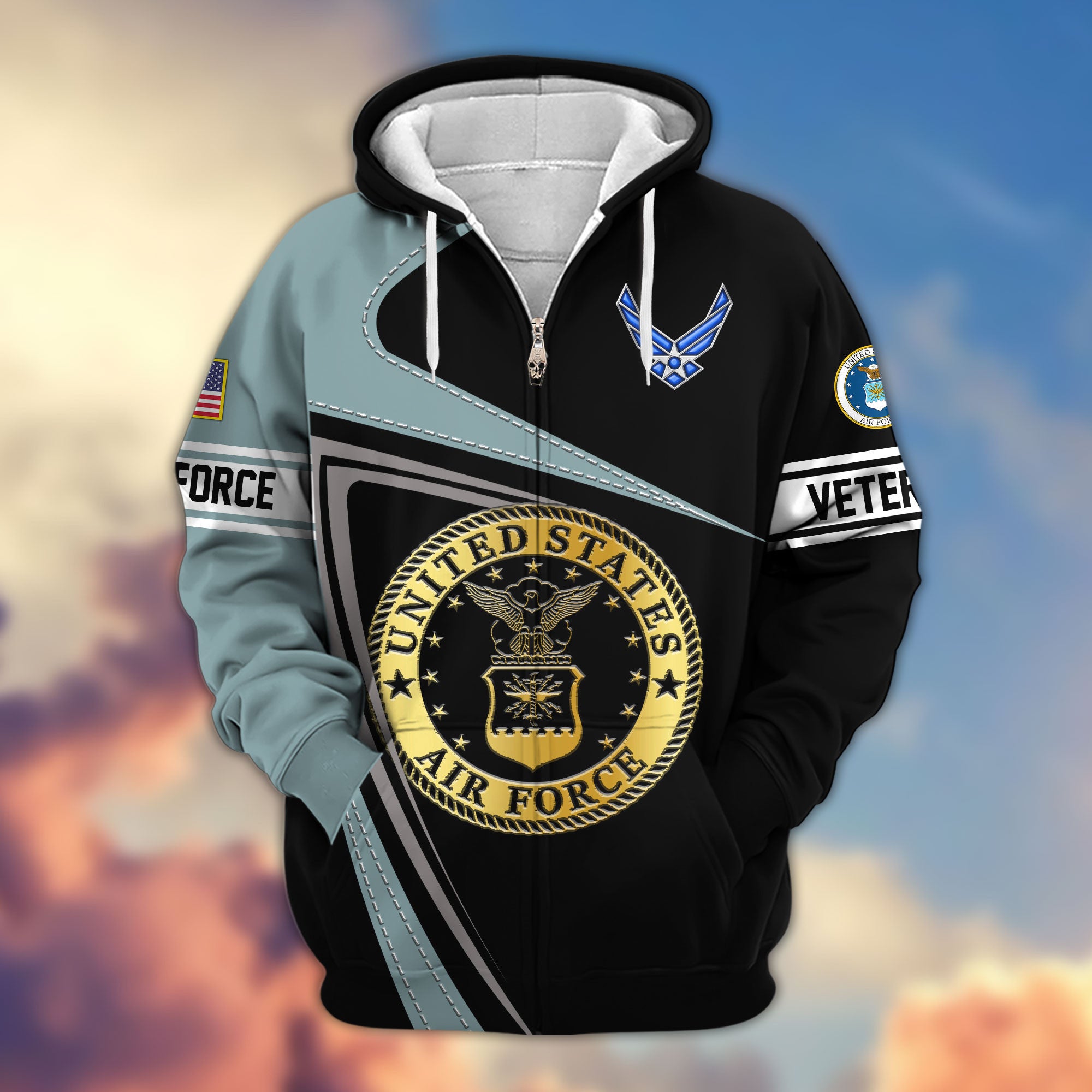 Premium US Veterans Zip Hoodie APHN210812, Gifts For Veterans Day, Gifts For Dad, Gifts For Husband