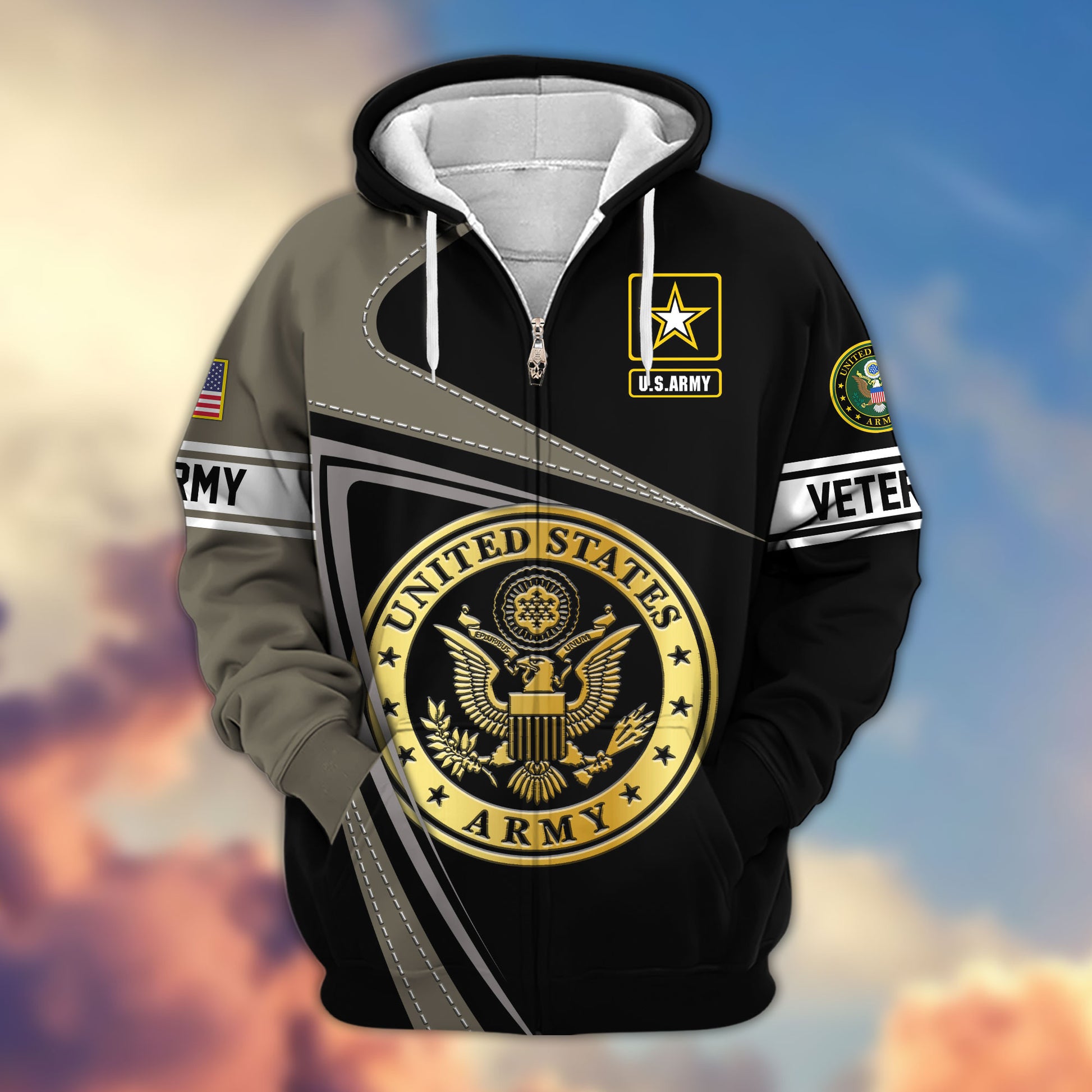 Premium US Veterans Zip Hoodie APHN210812, Gifts For Veterans Day, Gifts For Dad, Gifts For Husband