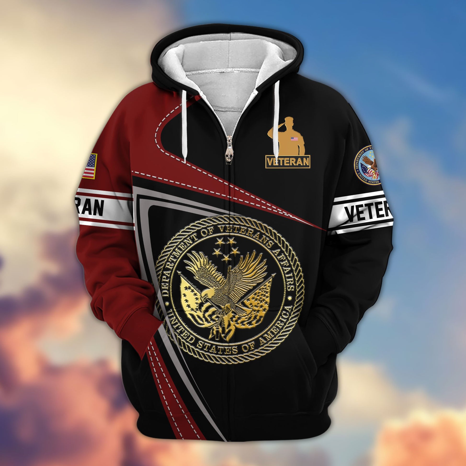 Premium US Veterans Zip Hoodie APHN210812, Gifts For Veterans Day, Gifts For Dad, Gifts For Husband