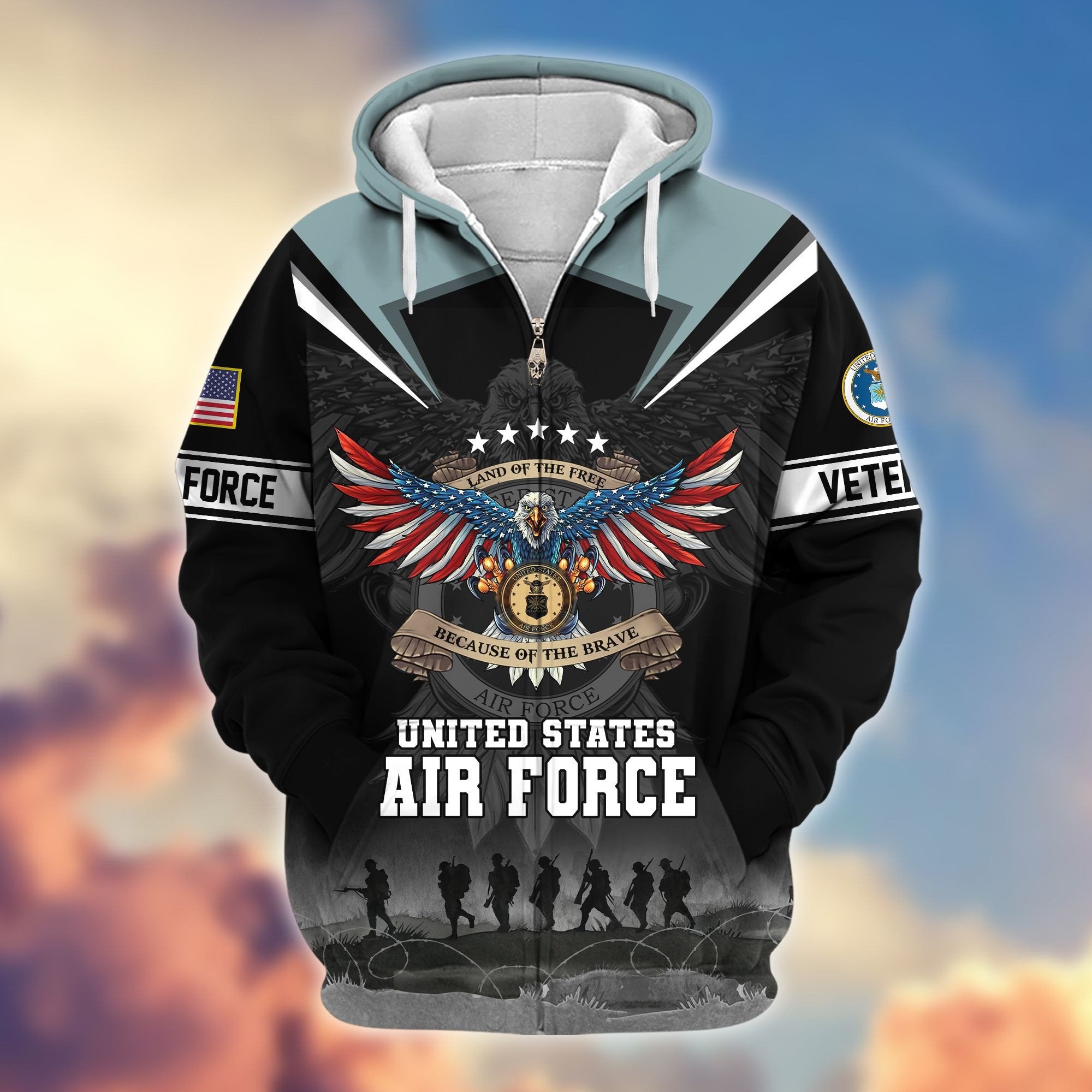 Premium Honoring All Who Served US Veterans Zip Hoodie APHN240912, Gifts For US Veterans, Gifts For Veterans Day