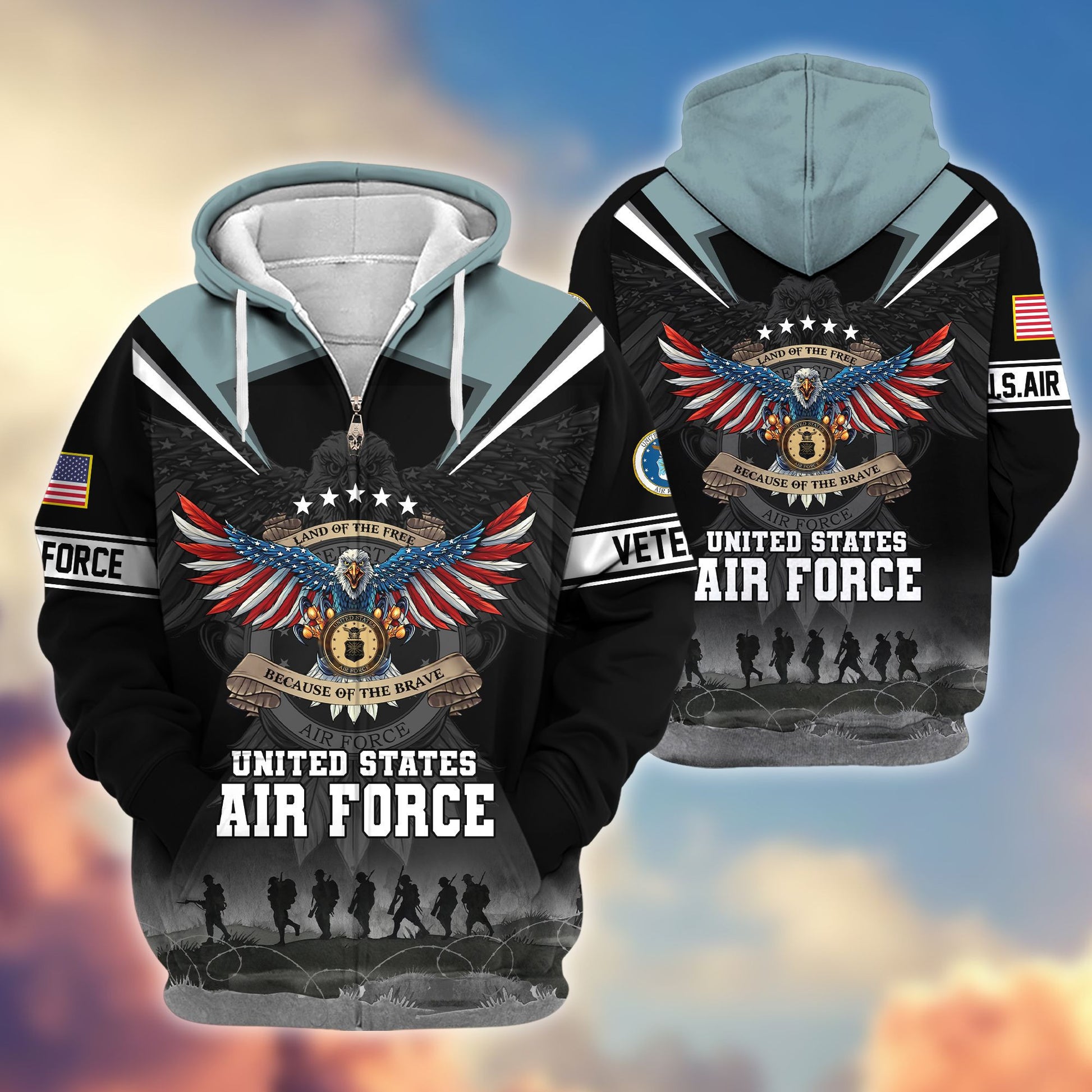 Premium Honoring All Who Served US Veterans Zip Hoodie APHN240912, Gifts For US Veterans, Gifts For Veterans Day