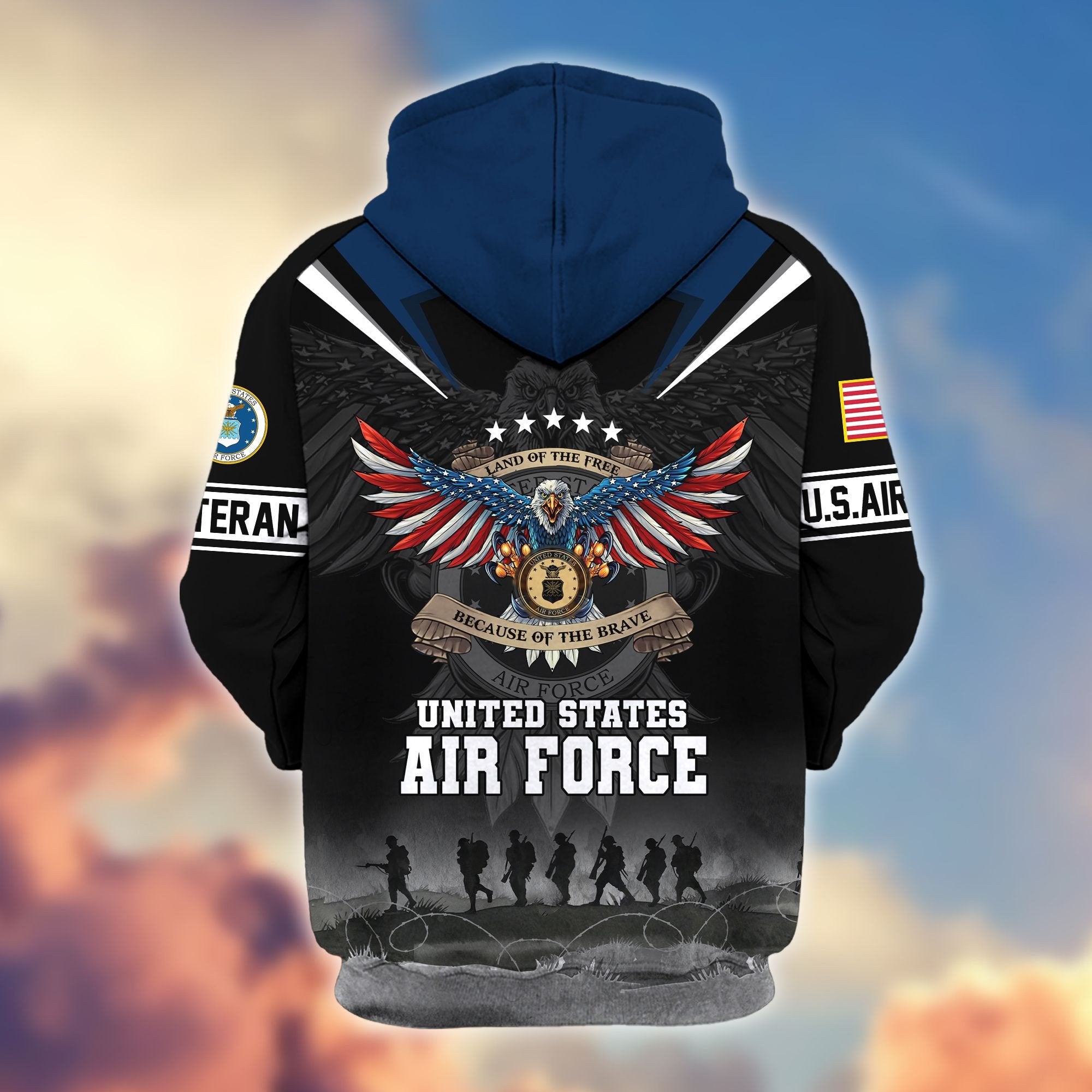Premium Honoring All Who Served US Veterans Zip Hoodie APHN240912, Gifts For US Veterans, Gifts For Veterans Day
