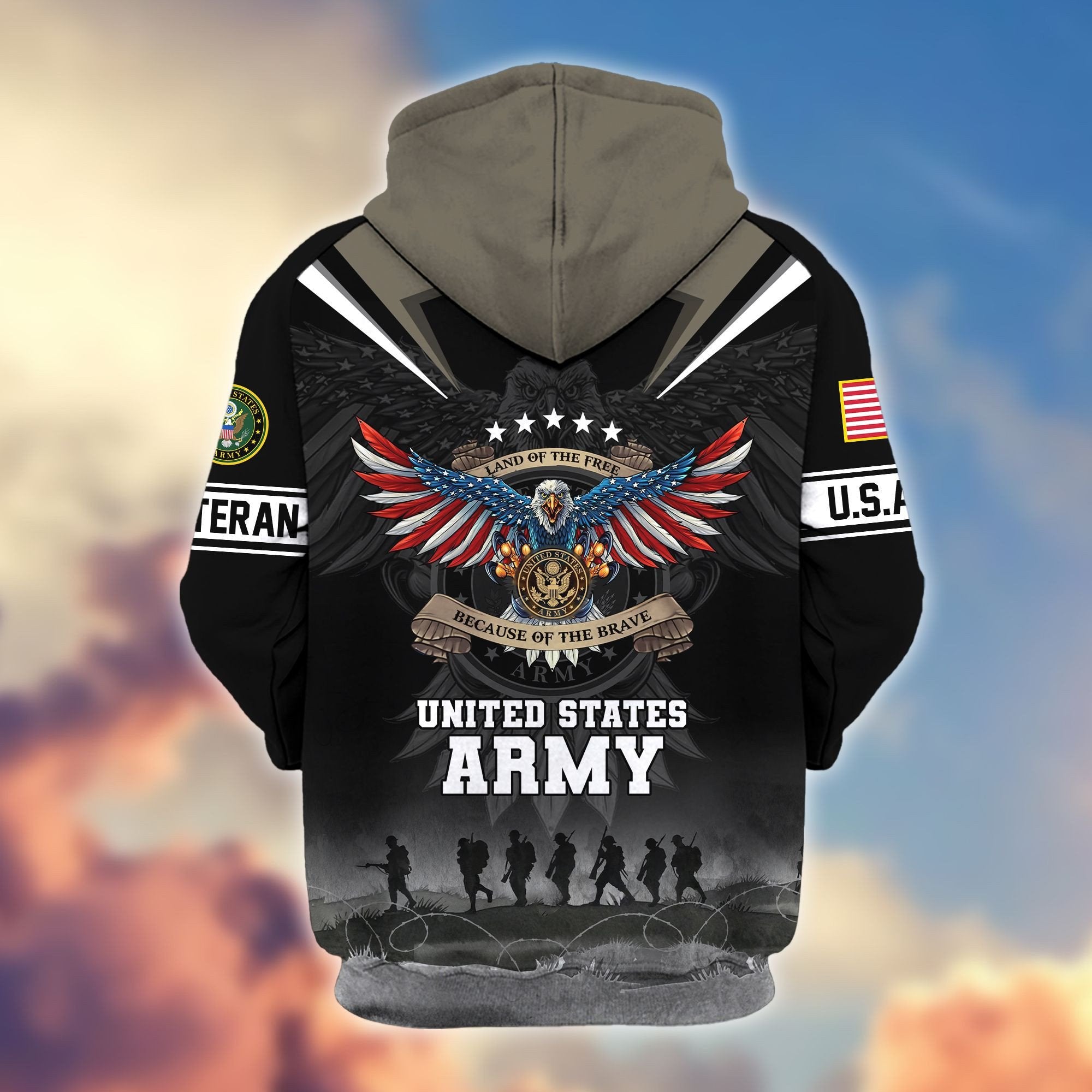 Premium Honoring All Who Served US Veterans Zip Hoodie APHN240912, Gifts For US Veterans, Gifts For Veterans Day